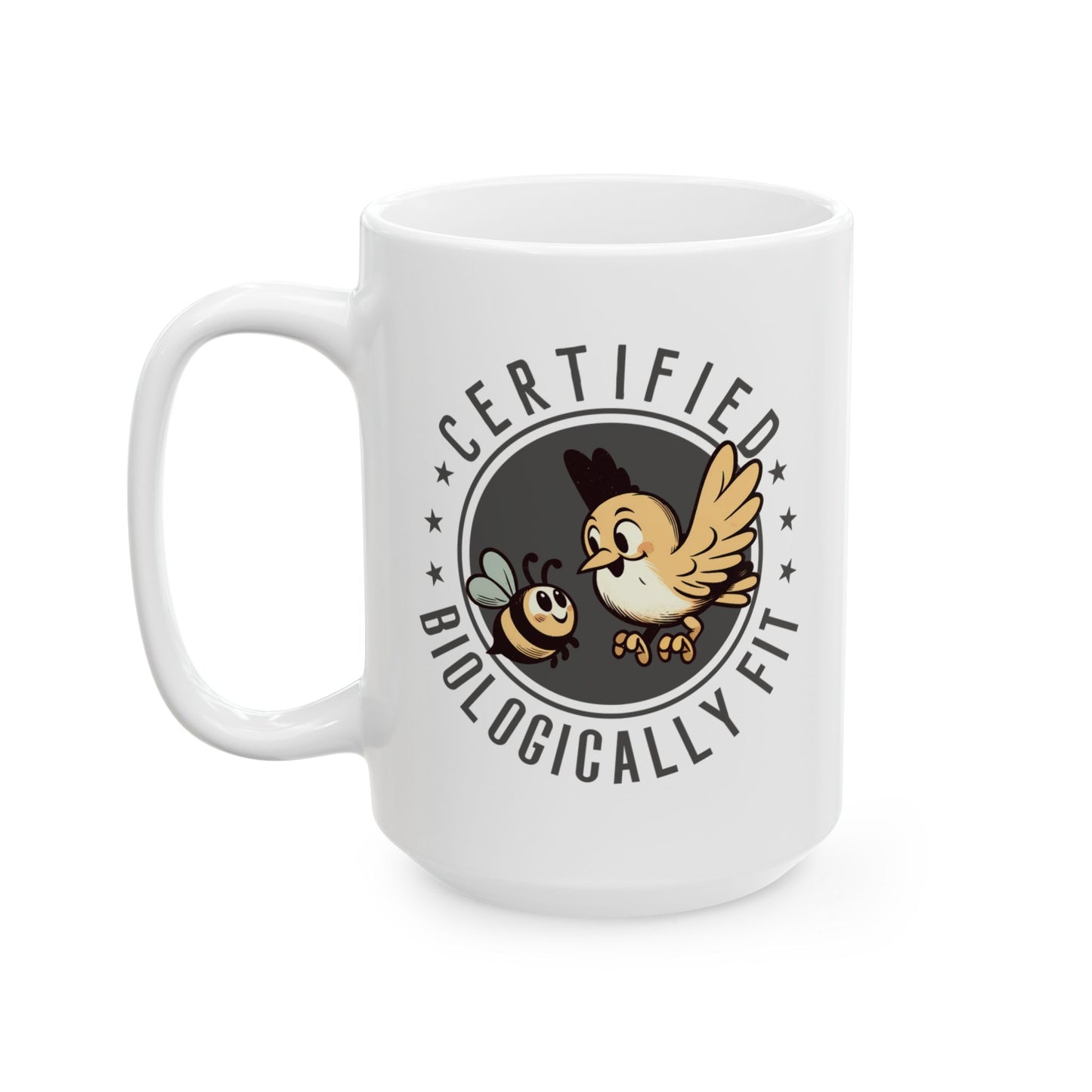 Certified Biologically Fit Ceramic Mug, Birds And The Bees, Perfect Gift For New Parents, Biology Fans, Mother's Day, Father's Day