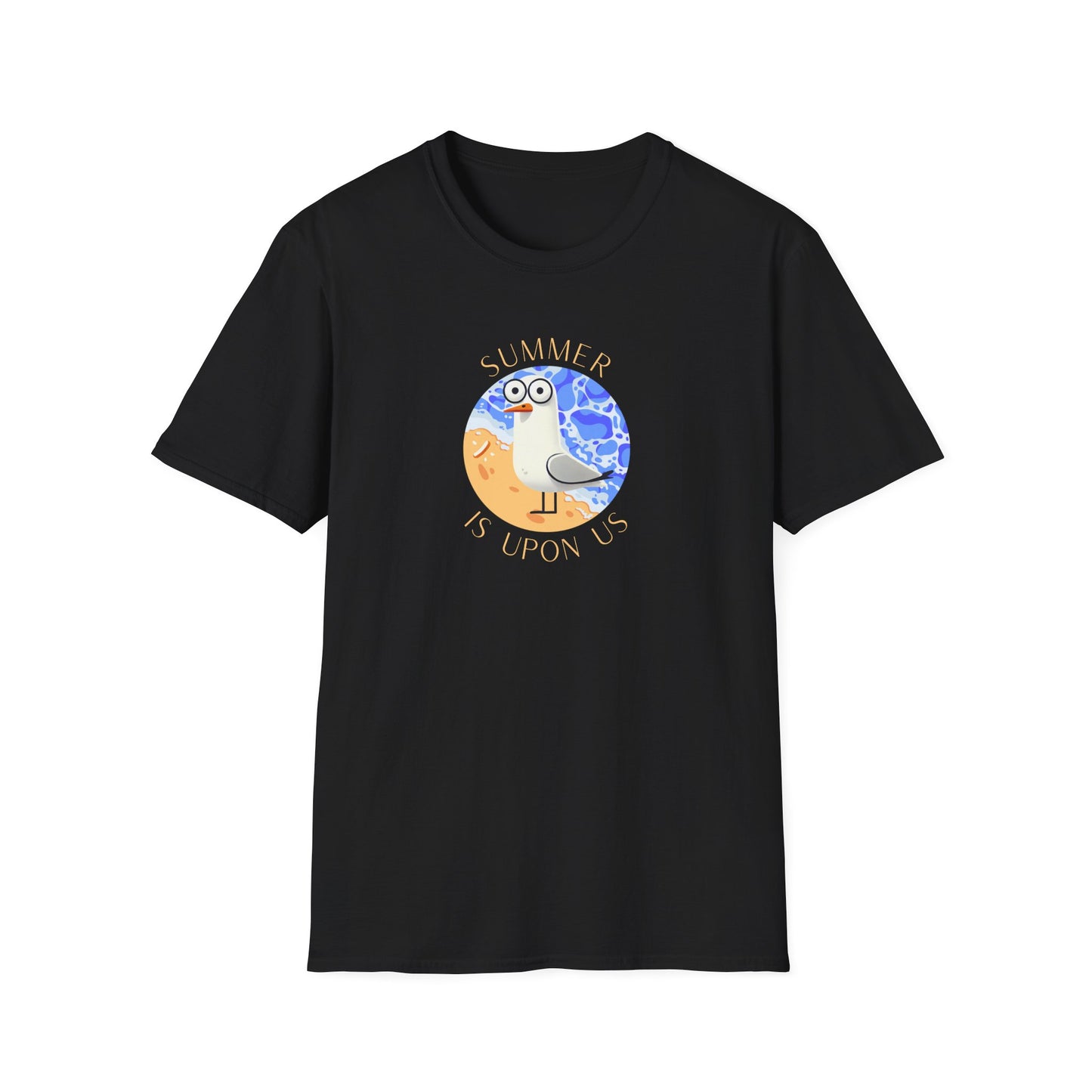 Seagull Summer T-Shirt, Summer Is Upon Us Shirt, Beach Bird Tee, Coastal Animal Shirt, Ocean Lover Gift, Aussie Seagull Graphic Tee
