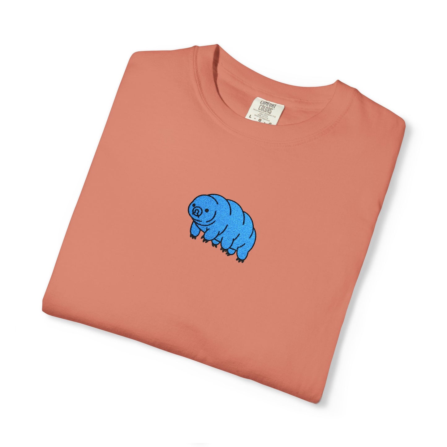 Tardigrade Embroidered Comfort Colors T-Shirt, Cute Water Bear Shirt, Science Nerd Tee, Biology Gift, Microbiology Embroidered Shirt