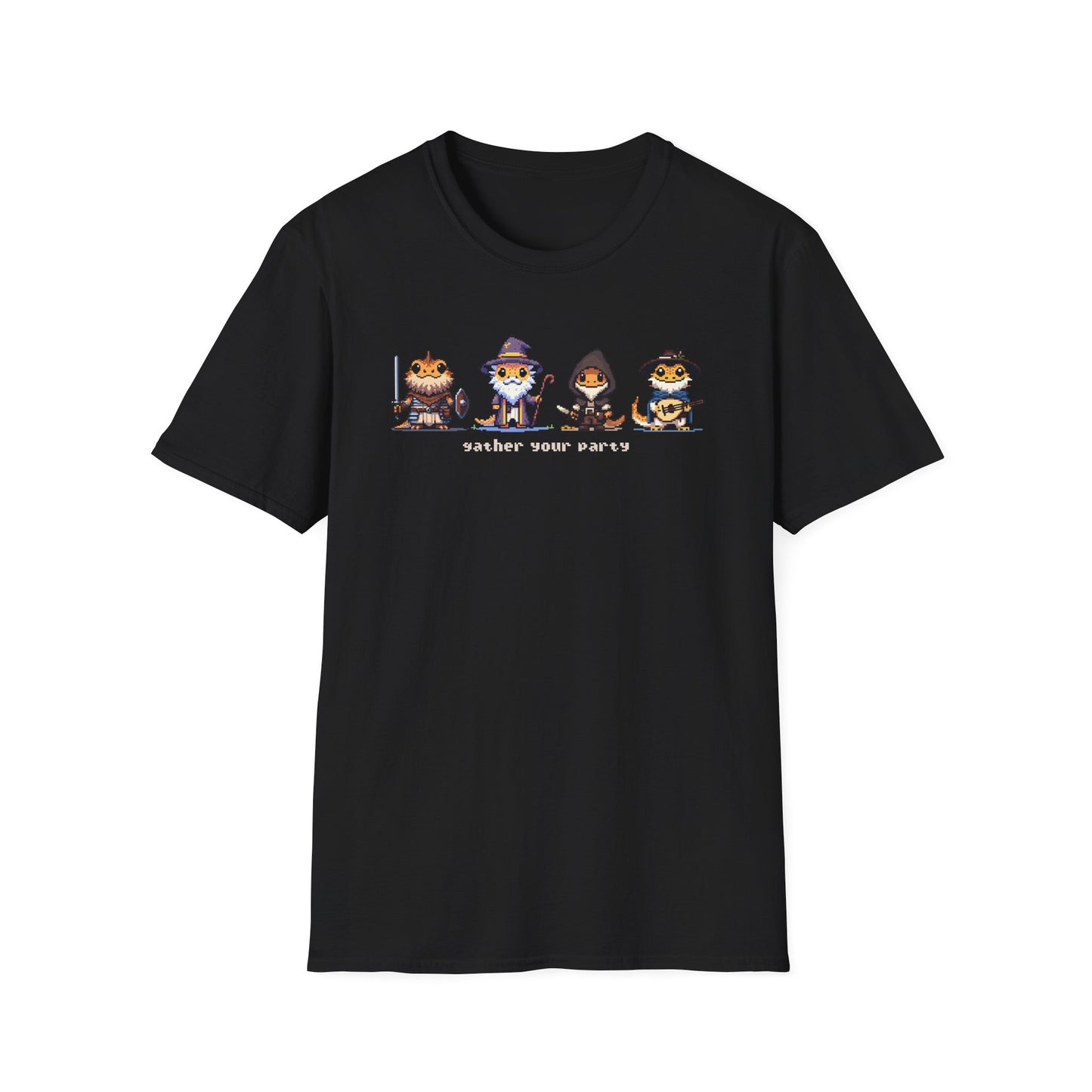 Bearded Dragon RPG T-Shirt, Gather Your Party Shirt, Reptile Lover Tee, DnD Inspired Lizard Shirt, Fantasy Animal Graphic Tee
