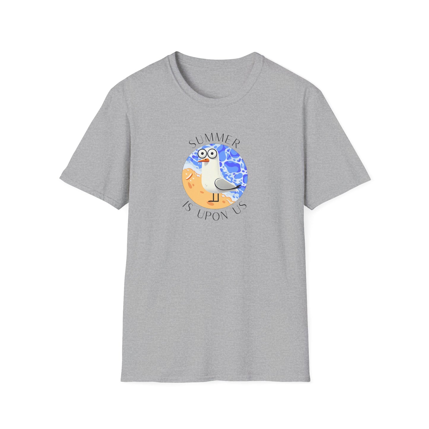 Seagull Summer T-Shirt, Summer Is Upon Us Shirt, Beach Bird Tee, Coastal Animal Shirt, Ocean Lover Gift, Aussie Seagull Graphic Tee