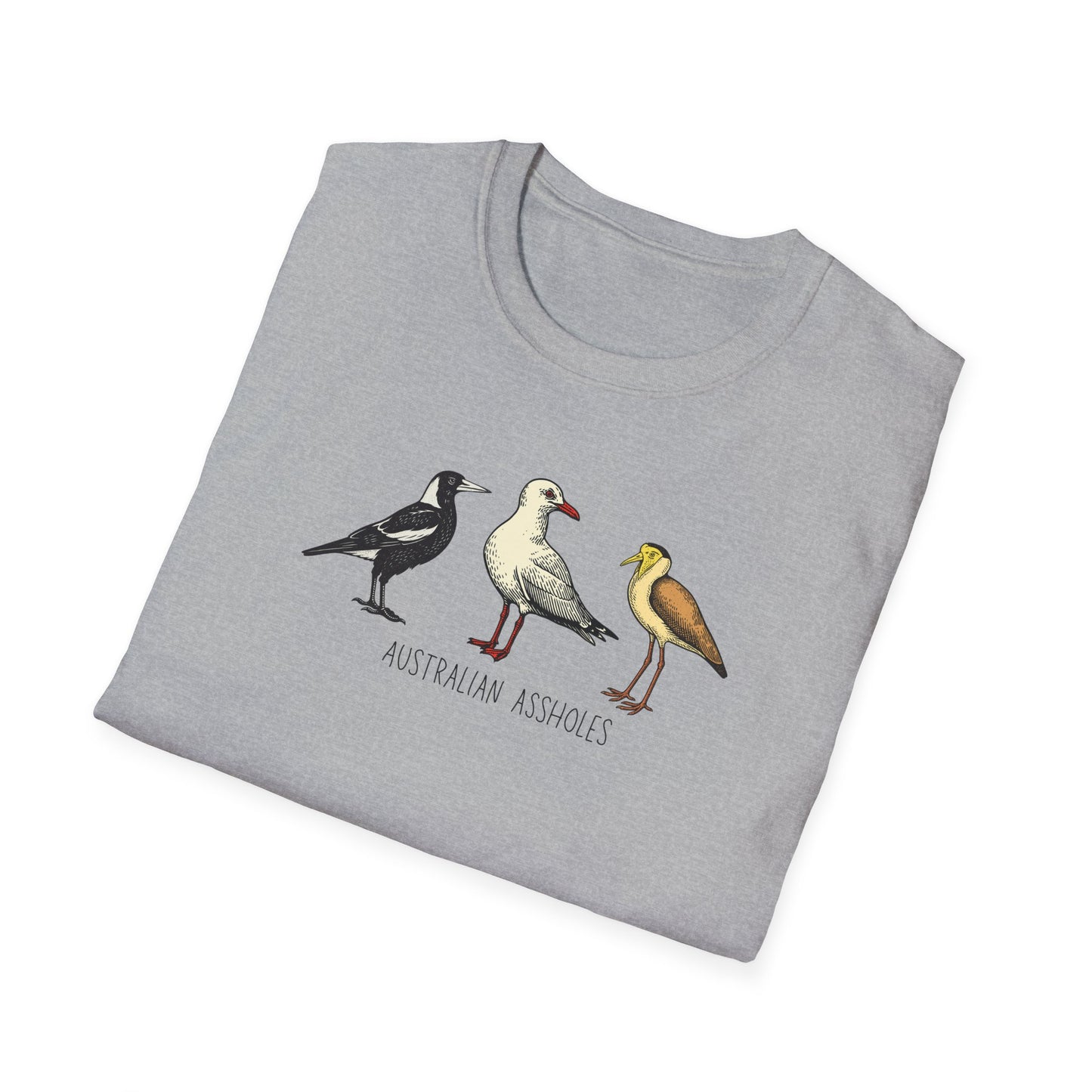 Australian Assholes Bird T-Shirt, Funny Australian Bird Shirt, Magpie Seagull Plover Tee, Aussie Bird Lover Gift, Chaos Bird Shirt