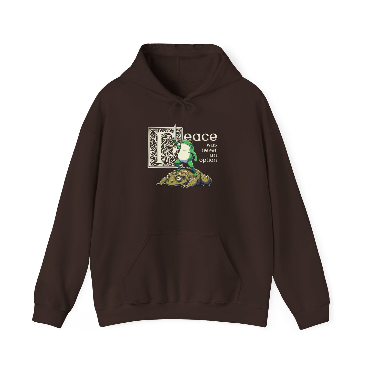 Peace Was Never An Option Hoodie, Frog Hoodie, Funny Frog Hoodie, Meme Frog Sweatshirt, Goblincore Hoodie, Fantasy Frog Hoodie, Frog Lover Gift