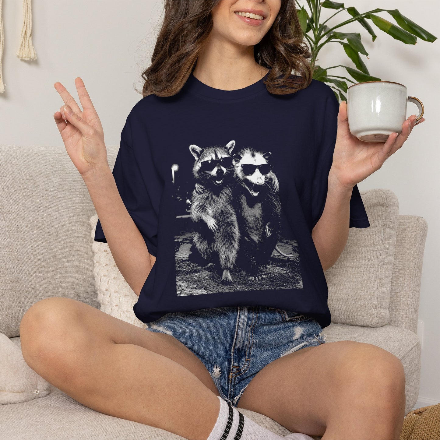 Raccoon and Opossum Shirt, Comfort Colors Funny Animal Tee, Trash Panda T Shirt, Opossum Graphic Shirt, Urban Wildlife Gift