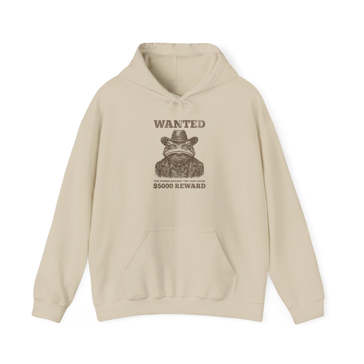 Cane Toad Wanted Hoodie, Funny Western Hoodie, Outlaw Frog Hoodie, Cowboy Toad Sweatshirt, Wild West Animal Hoodie, Meme Hoodie, Aussie Humor Hoodie