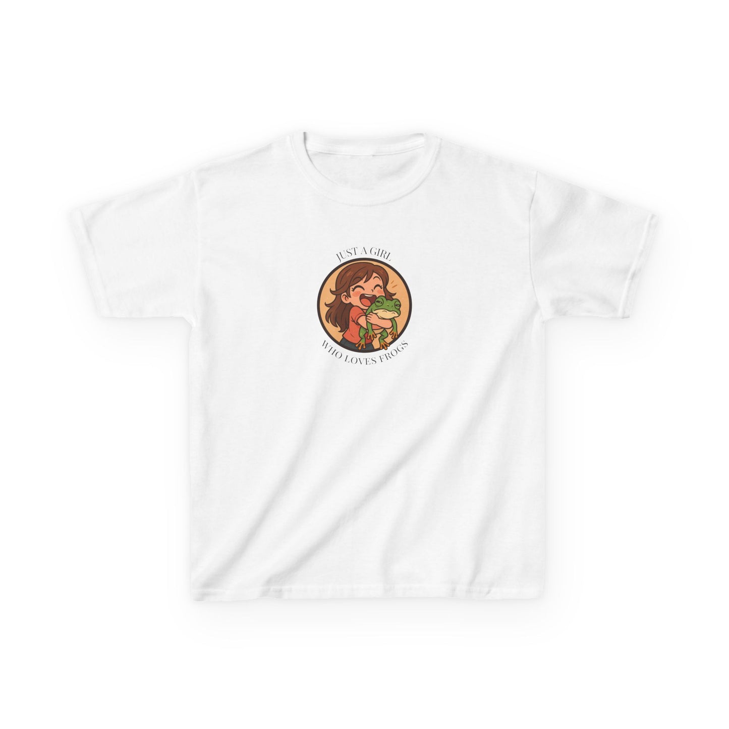 Kids Frog T-Shirt | Just a Girl Who Loves Frogs | Cute Frog Lover Shirt for Kids | Kawaii Animal Tee | Nature Girl Top