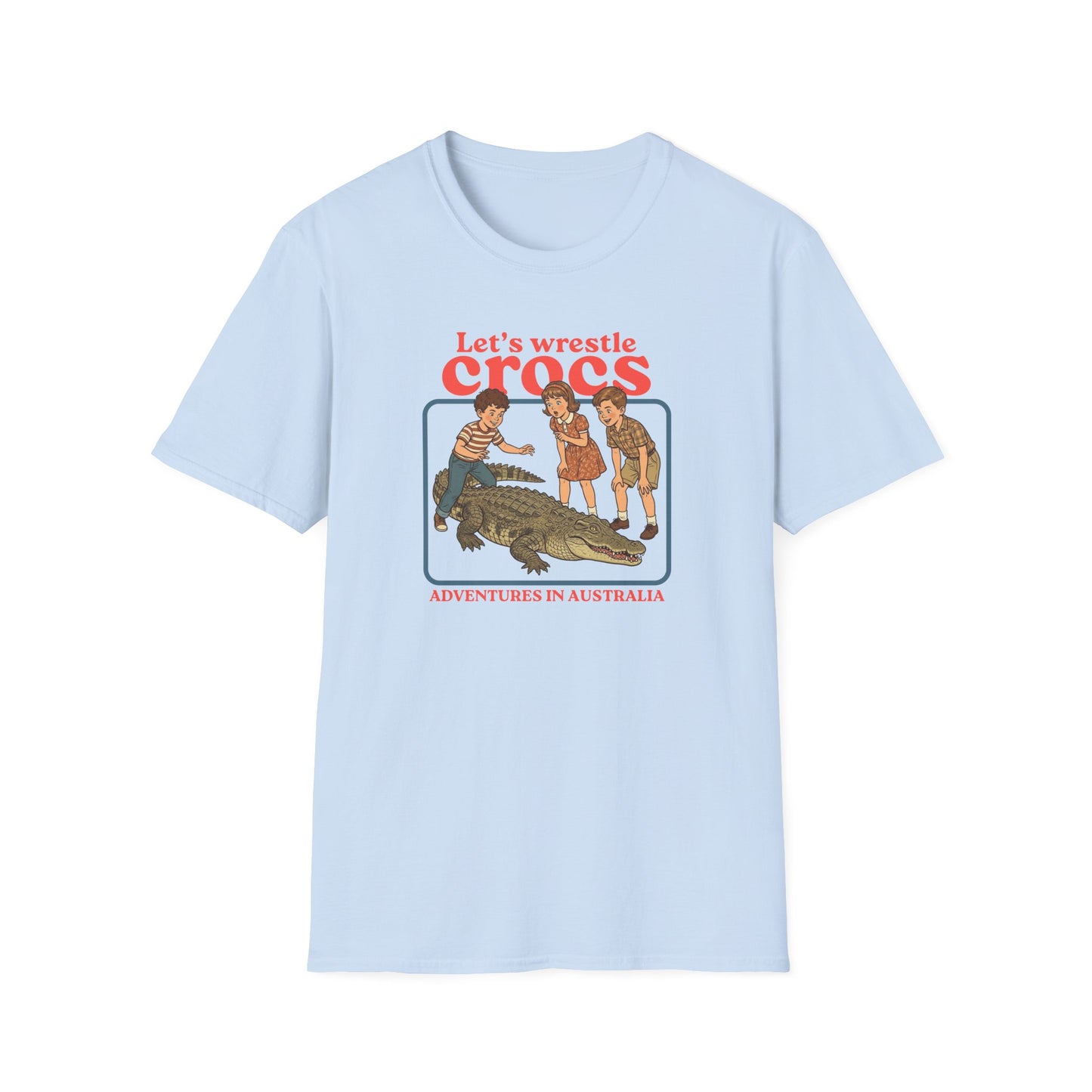 Lets Wrestle Crocs T-Shirt, Funny Crocodile Shirt, Australian Crocodile Tee, Retro Croc Shirt, Aussie Wildlife Humor Shirt, Outback Croc Tee