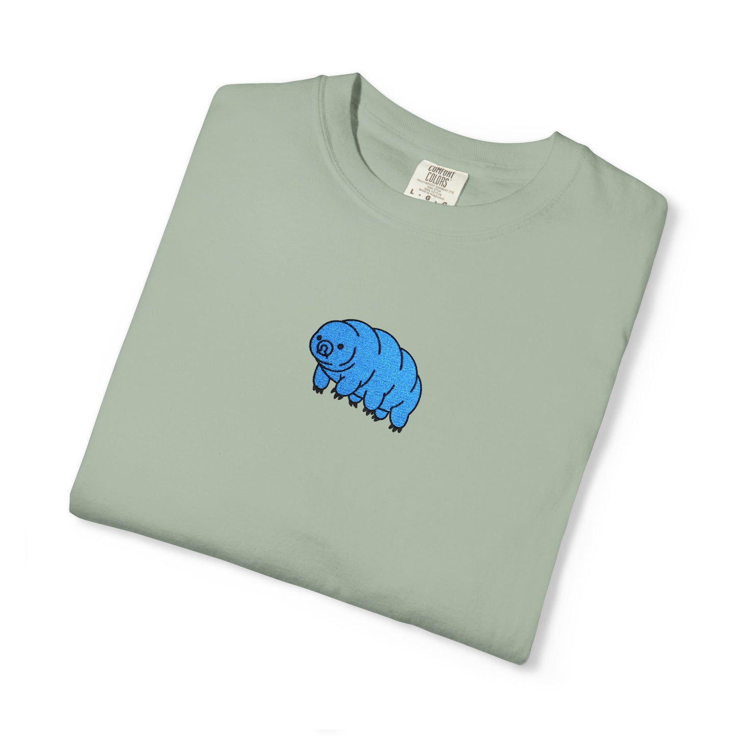 Tardigrade Embroidered Comfort Colors T-Shirt, Cute Water Bear Shirt, Science Nerd Tee, Biology Gift, Microbiology Embroidered Shirt