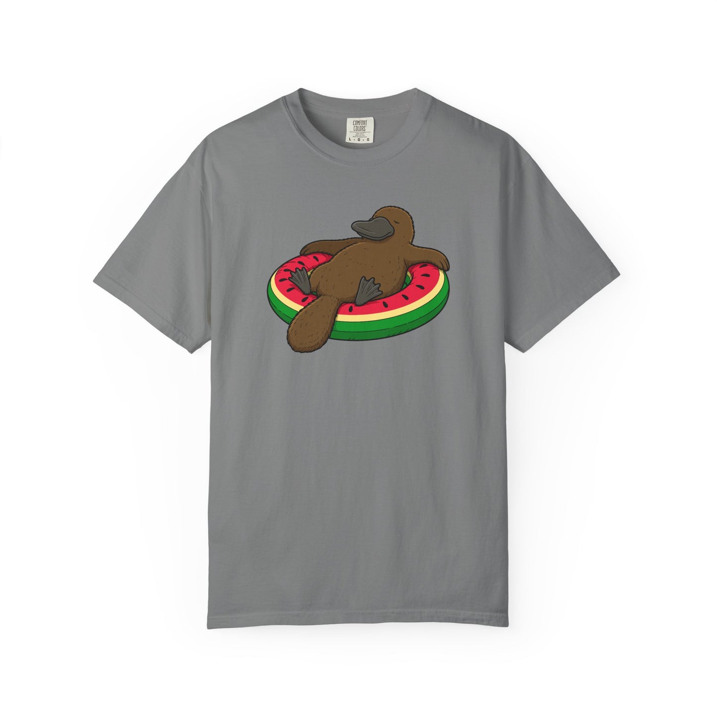Platypus Pool Float Shirt, Comfort Colors Platypus Tee, Funny Australian Animal T Shirt, Summer Wildlife Shirt, Monotreme Gift