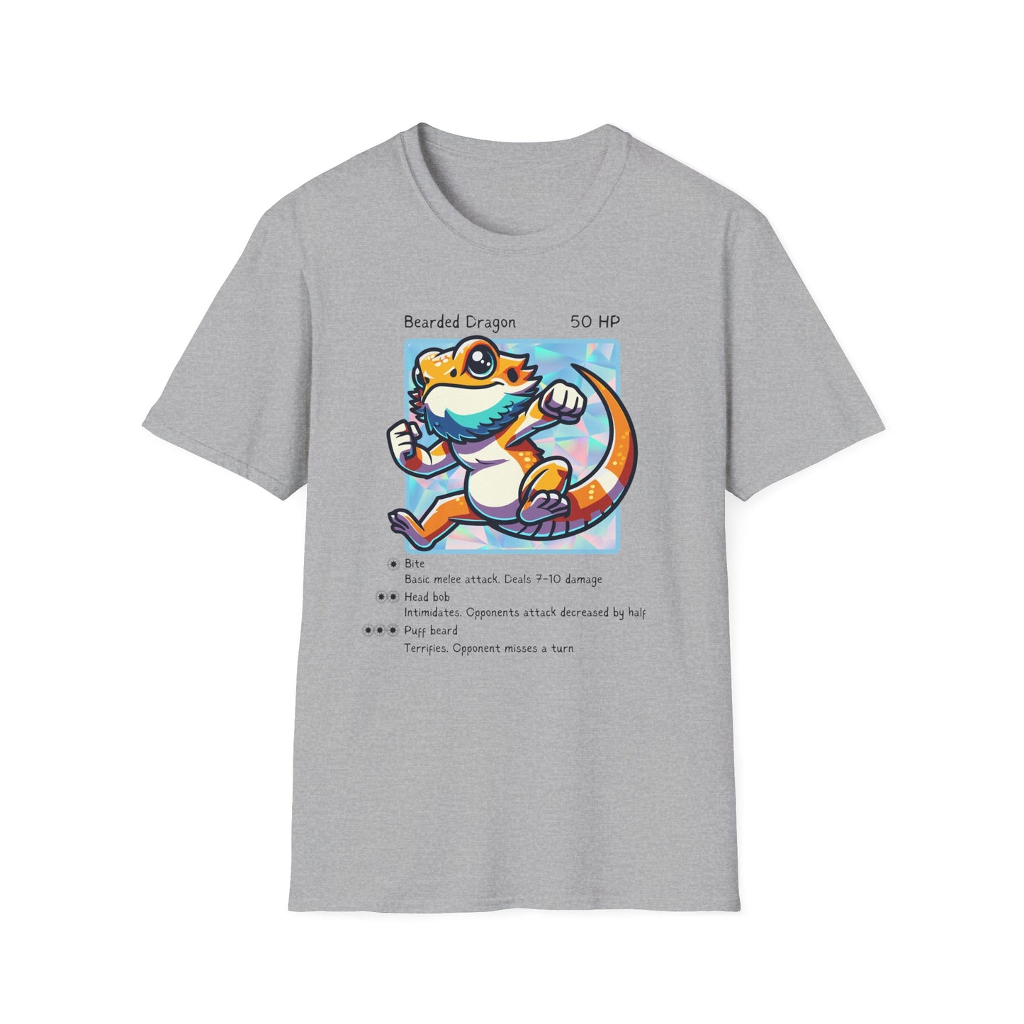 Bearded Dragon Trading Card T-Shirt, Reptile Gamer Shirt, Beardie Owner Tee, Lizard Battle Card Shirt, Reptile Lover Gift