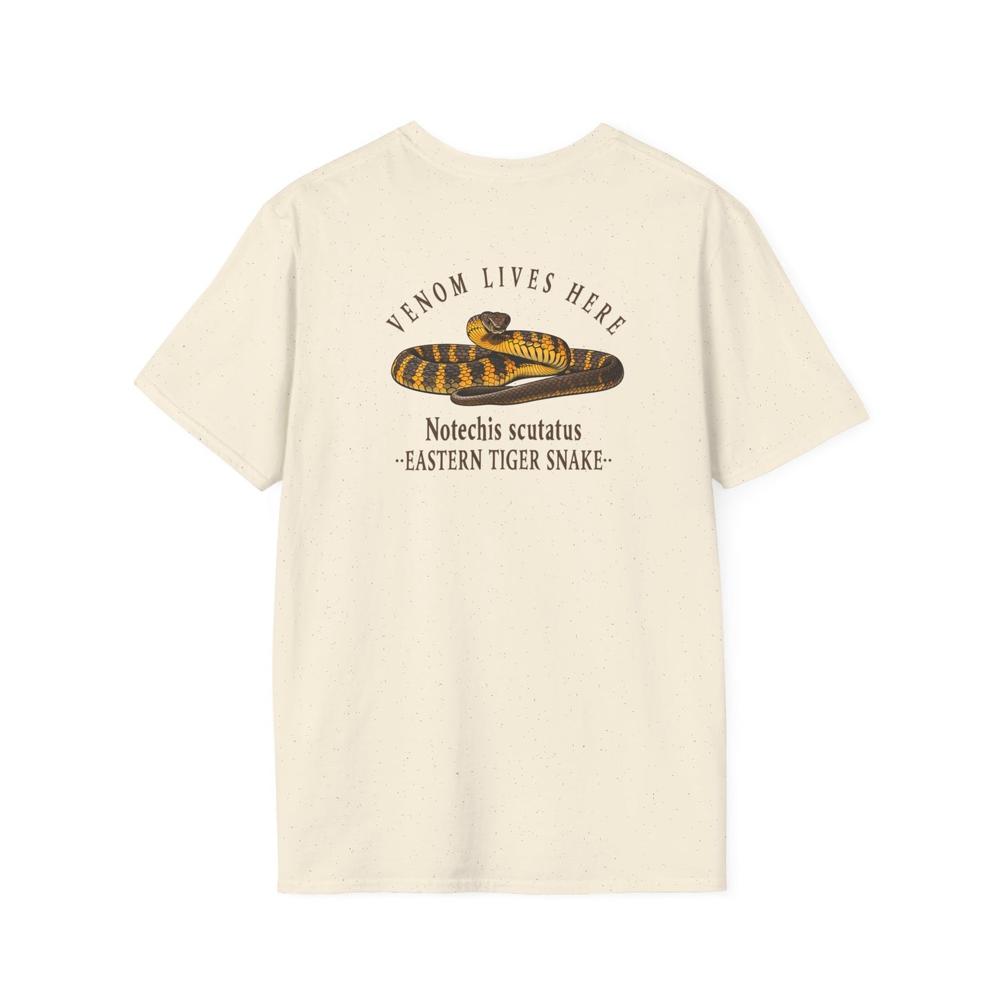 Eastern Tiger Snake T-Shirt, Venom Lives Here Shirt, Double Sided Snake Tee, Australian Reptile Shirt, Snake Lover Gift, Herping Tee