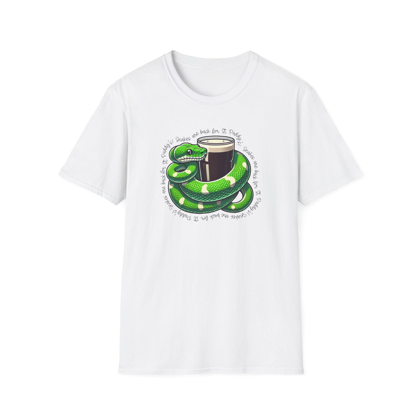Green Python St Patrick’s Day T-Shirt, Snakes Are Back For St Paddy’s Shirt, Reptile Lover Tee, Snake Beer Party Shirt, Irish Pub Tee