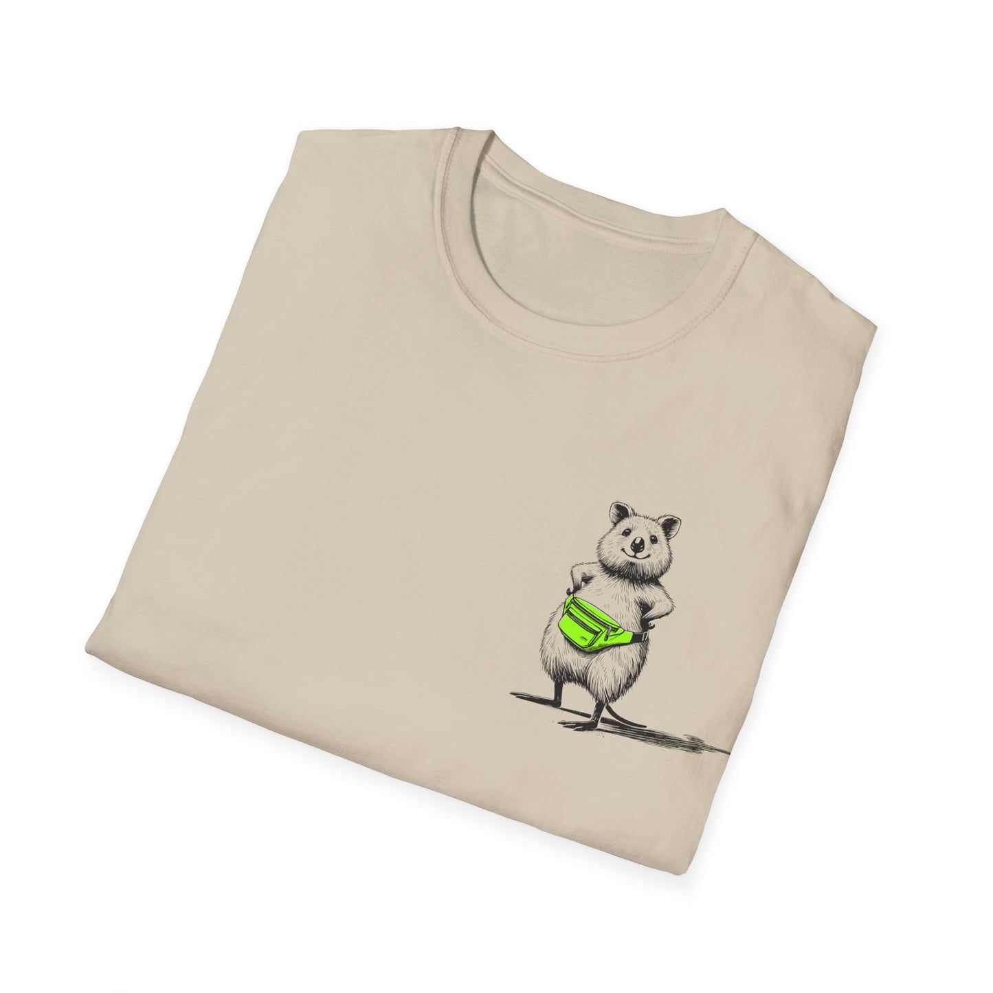 Quokka T-Shirt – Whimsical Quokka Wearing a Bum Bag Funny Australian Tee