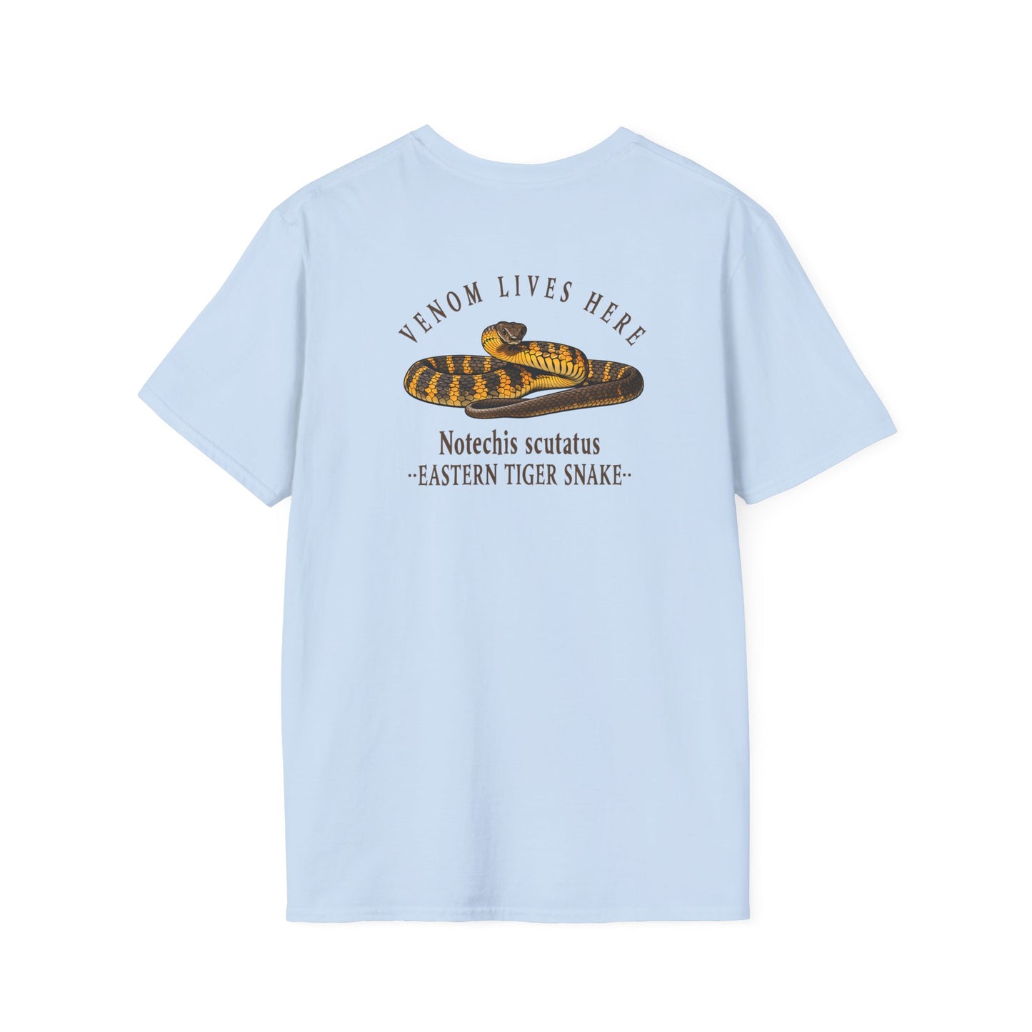 Eastern Tiger Snake T-Shirt, Venom Lives Here Shirt, Double Sided Snake Tee, Australian Reptile Shirt, Snake Lover Gift, Herping Tee