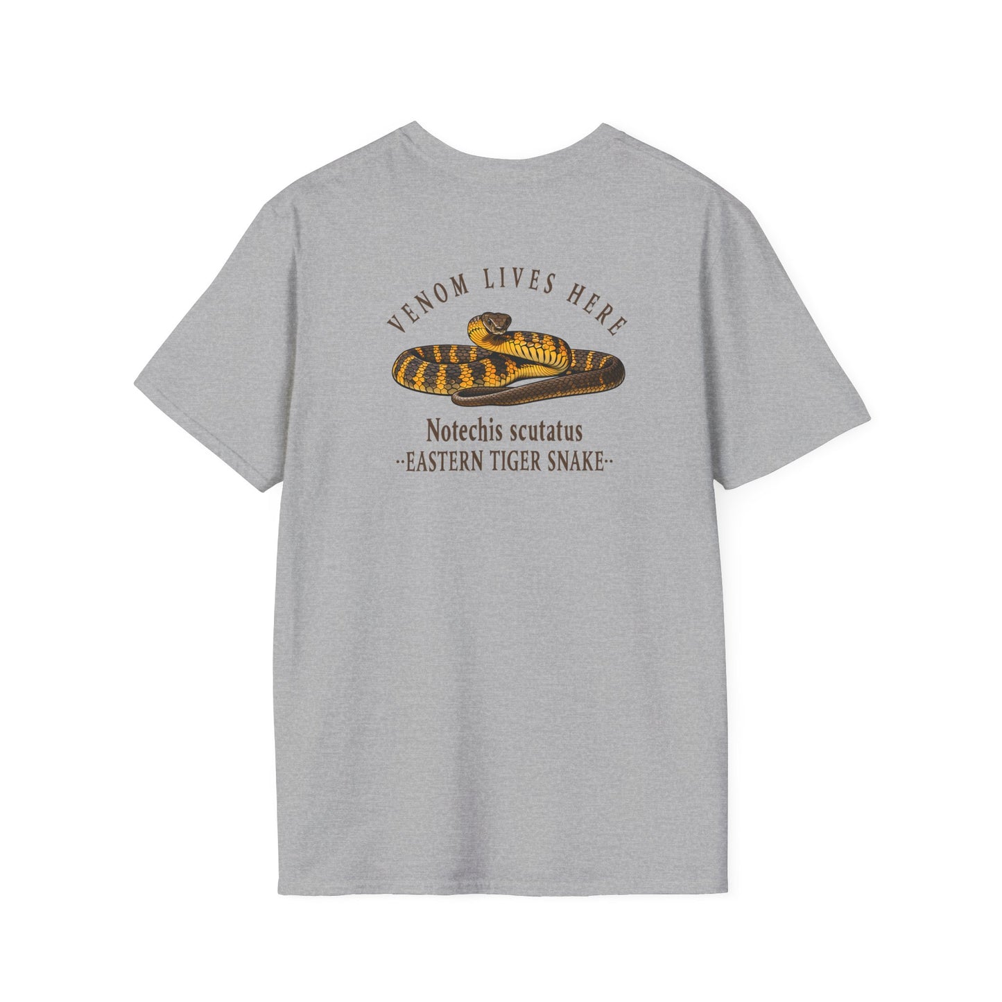 Eastern Tiger Snake T-Shirt, Venom Lives Here Shirt, Double Sided Snake Tee, Australian Reptile Shirt, Snake Lover Gift, Herping Tee