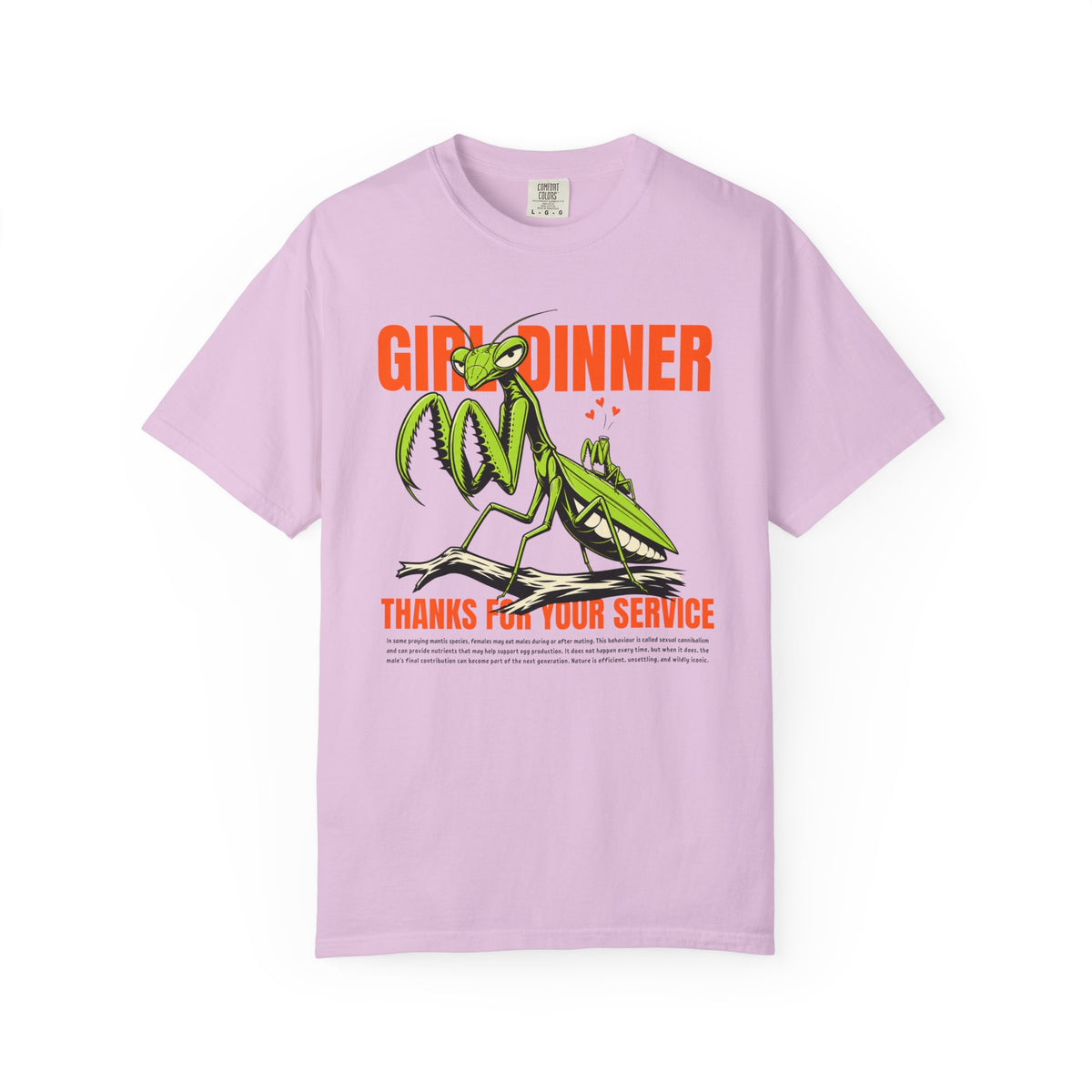 Praying Mantis Girl Dinner Shirt, Comfort Colors Mantis Tee, Funny Insect T Shirt, Dark Humor Bug Shirt, Entomology Gift, Bug Lover Tee