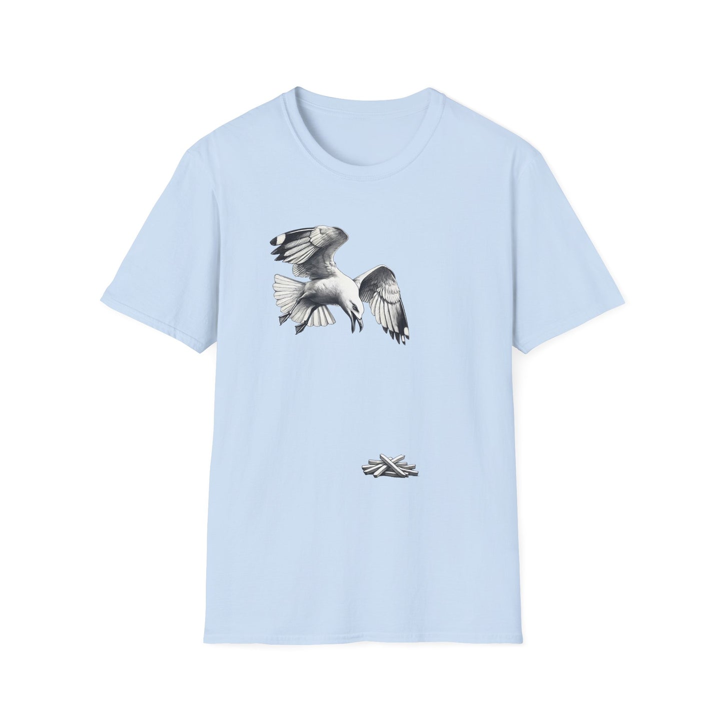 Seagull Chip T-Shirt, Seagull French Fry Shirt, Bird Lover Tee, Beach Bird Graphic Shirt, Coastal Wildlife Tee, Ocean Animal Gift