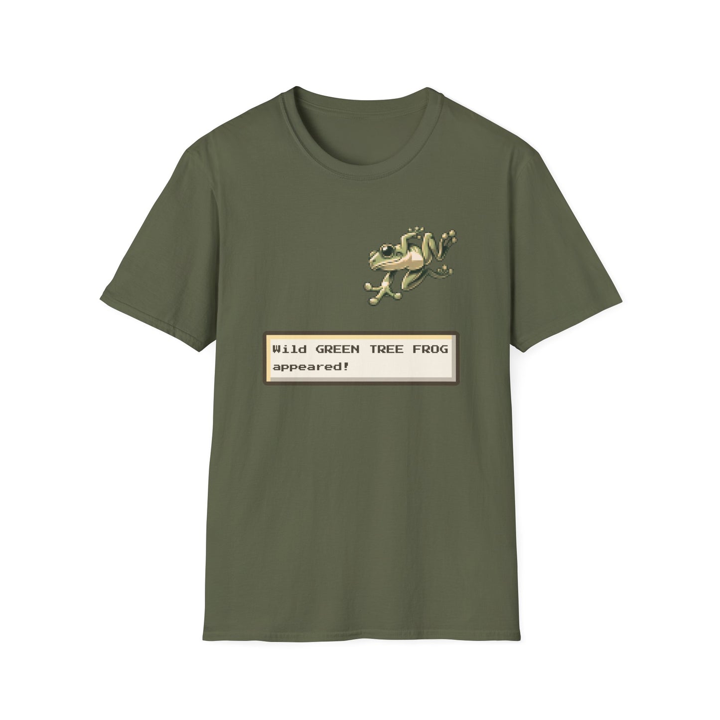 A Wild Green Tree Frog Appears T-Shirt – Funny Australian Amphibian Gamer Tee
