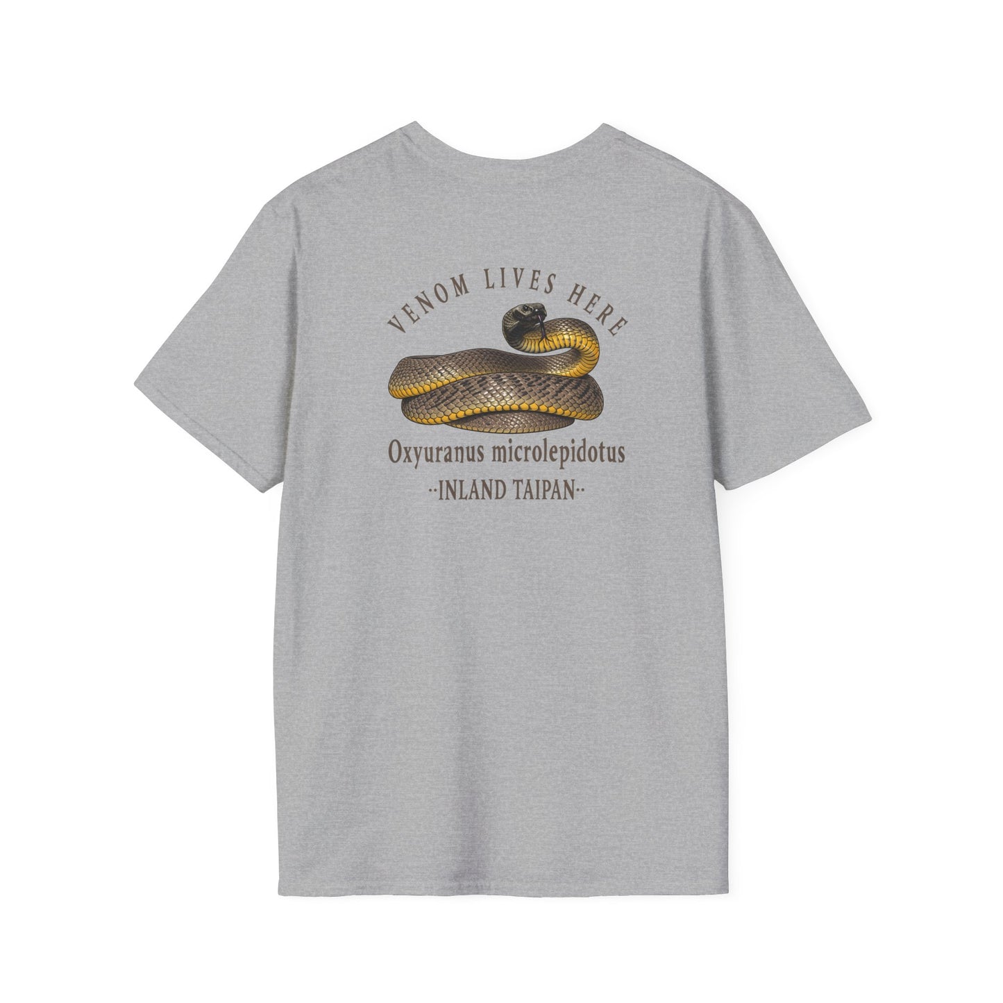 Inland Taipan T-Shirt, Venom Lives Here Shirt, Double Sided Snake Tee, Australian Reptile Shirt, Snake Lover Gift, Herping Graphic Tee