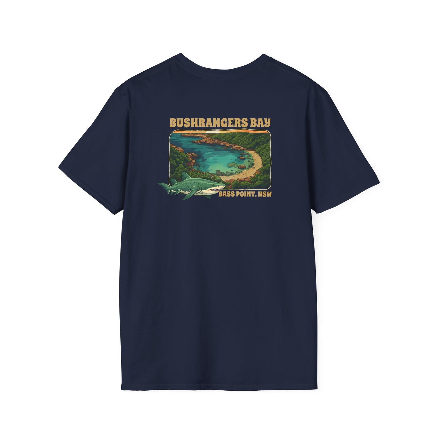 Grey Nurse Shark T-Shirt, Bushrangers Bay Shirt, Bass Point NSW Tee, Australian Coastal Wildlife Shirt, Shark Lover Gift, Back Print Tee