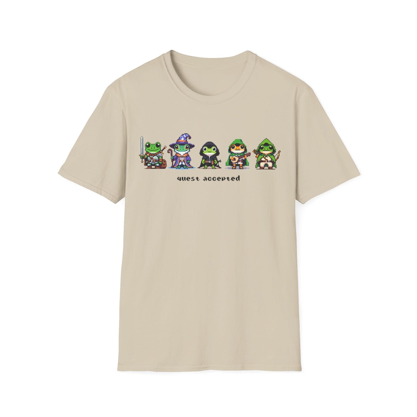Quest Accepted Pixel Art Frog T-Shirt – Cute Gamer Tee for RPG & Fantasy Fans