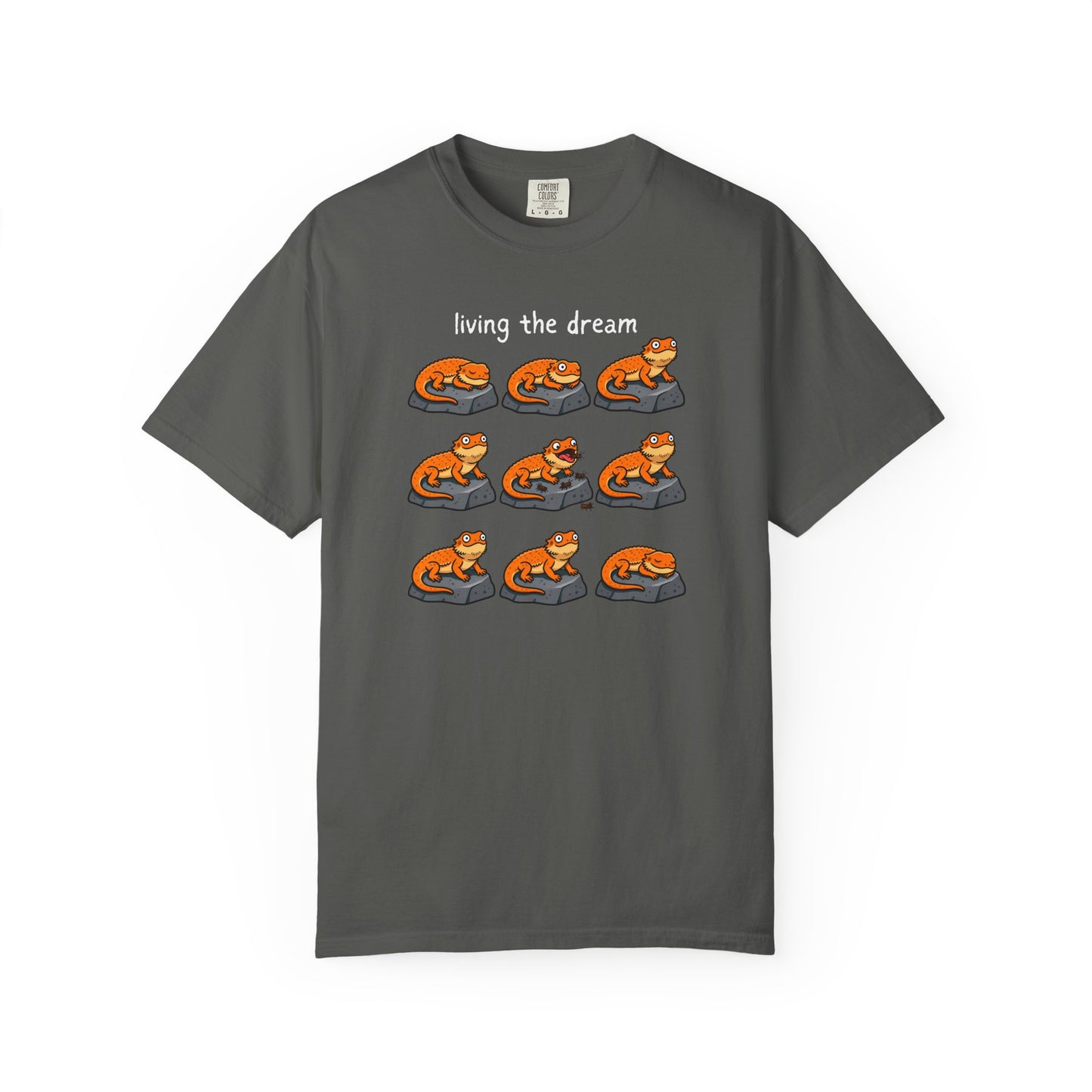 Bearded Dragon Living the Dream Shirt, Comfort Colors Reptile Tee, Funny Bearded Dragon T Shirt, Lizard Lover Gift, Beardie Owner Shirt