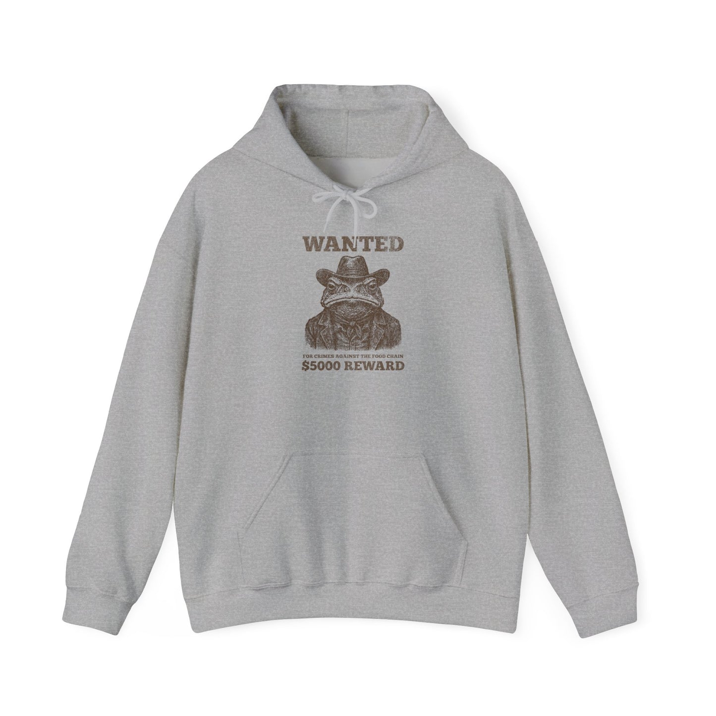Cane Toad Wanted Hoodie, Funny Western Hoodie, Outlaw Frog Hoodie, Cowboy Toad Sweatshirt, Wild West Animal Hoodie, Meme Hoodie, Aussie Humor Hoodie