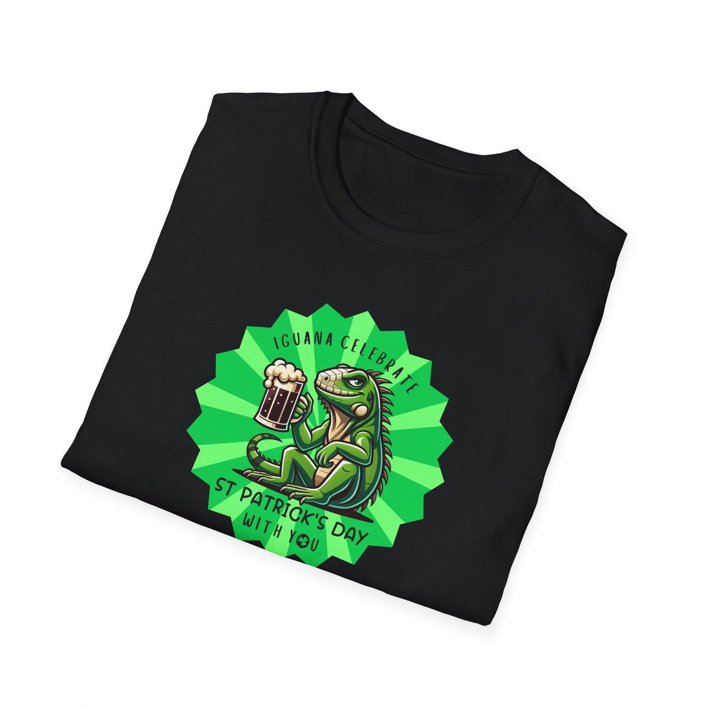 Iguana St Patrick’s Day T-Shirt, Iguana Celebrate Shirt, Reptile Lover Tee, St Paddy’s Day Shirt, Green Beer Party Tee