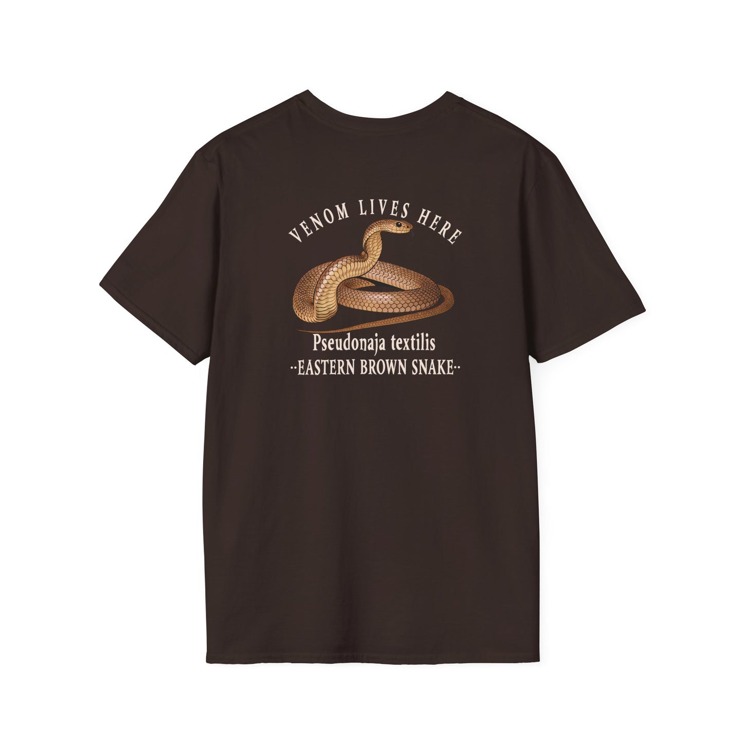 Eastern Brown Snake T-Shirt, Venom Lives Here Shirt, Double Sided Snake Tee, Australian Reptile Shirt, Snake Lover Gift, Herping Tee