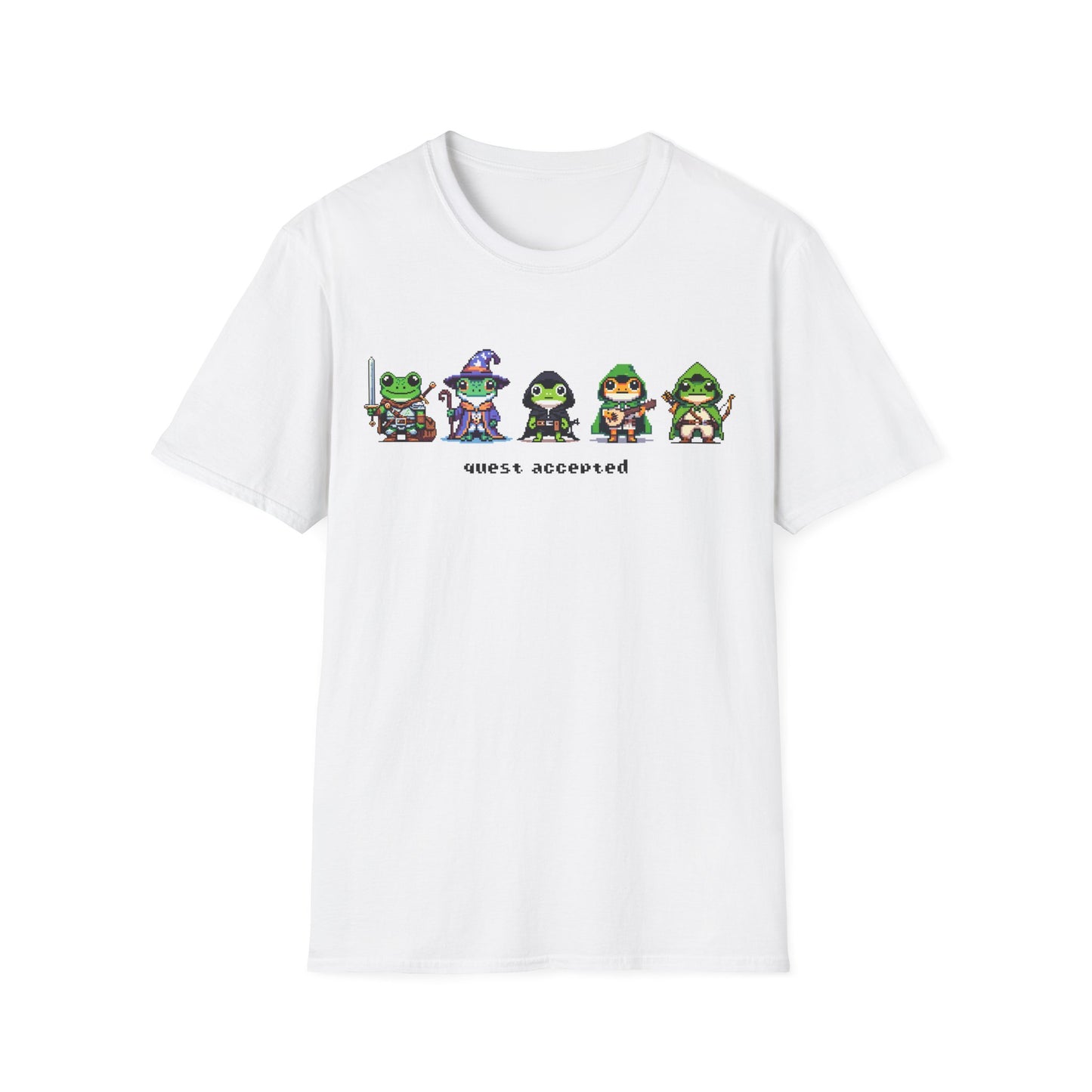 Quest Accepted Pixel Art Frog T-Shirt – Cute Gamer Tee for RPG & Fantasy Fans