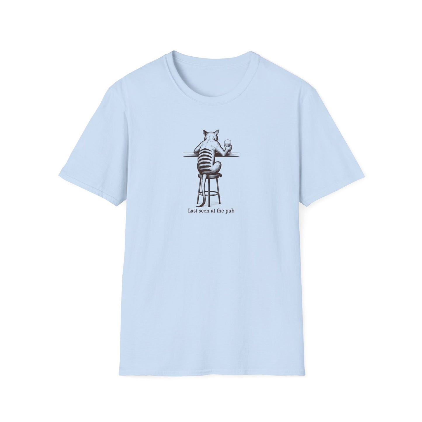 Funny Thylacine T-Shirt, Last Seen at the Pub Shirt, Tasmanian Tiger Tee, Extinct Animal Shirt, Australian Wildlife T-Shirt
