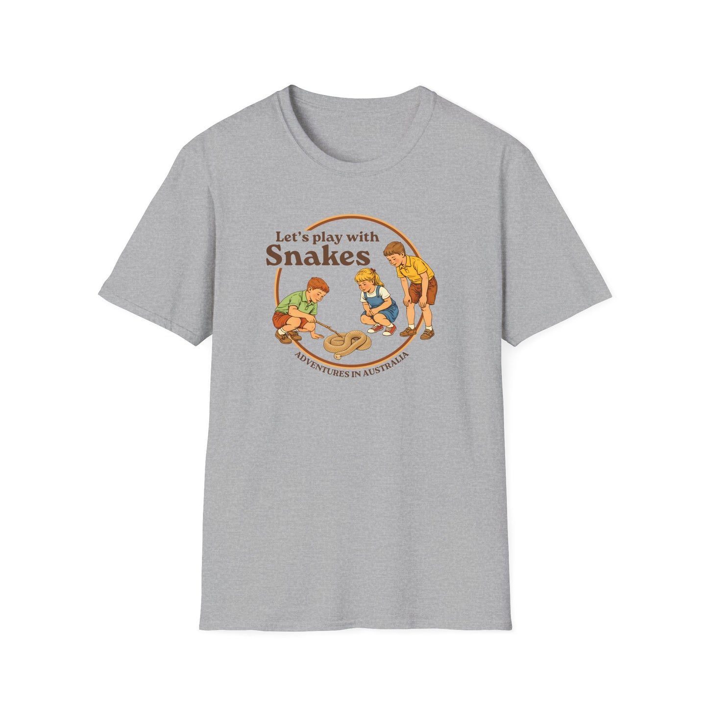 Lets Play With Snakes T-Shirt, Funny Snake Shirt, Australian Wildlife Tee, Herpetology Humor Shirt, Retro Kids Snake Shirt, Aussie Snake Tee