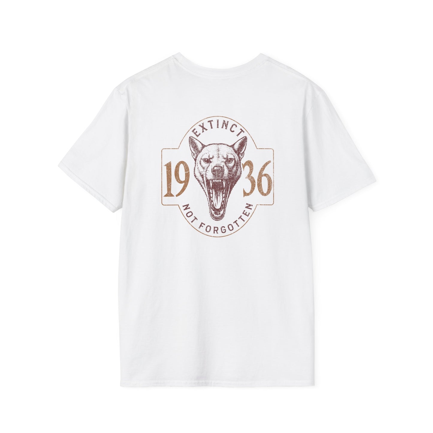 Thylacine T-Shirt Extinct Not Forgotten, Tasmanian Tiger Shirt, Double Sided Graphic Tee, Australian Wildlife Shirt, Conservation Gift
