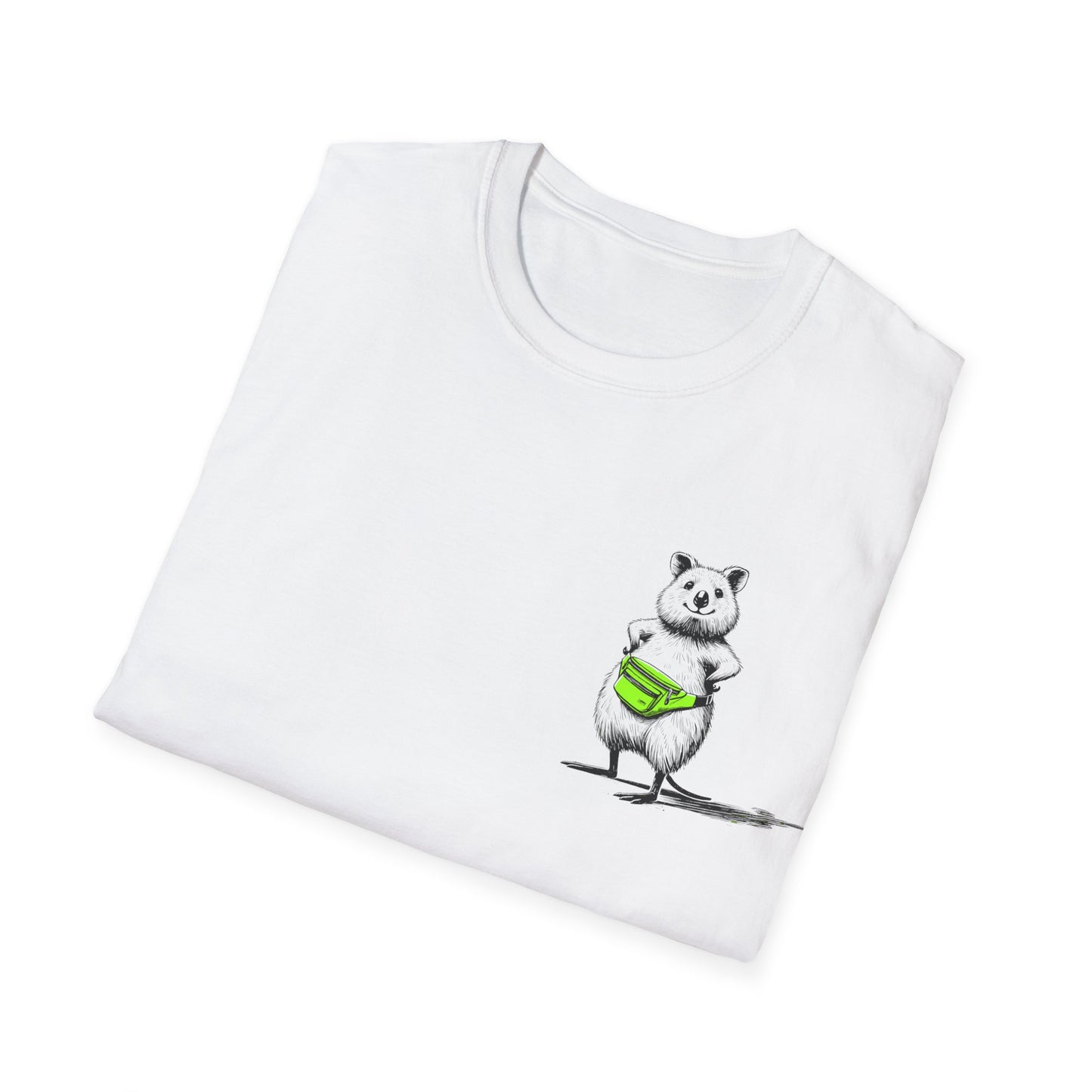Quokka T-Shirt – Whimsical Quokka Wearing a Bum Bag Funny Australian Tee