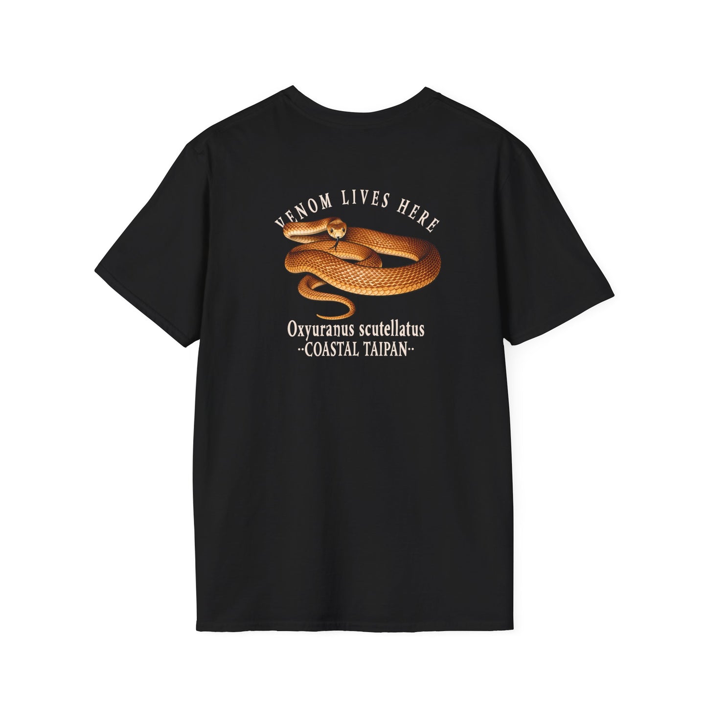 Coastal Taipan T-Shirt, Venom Lives Here Shirt, Double Sided Snake Tee, Australian Reptile Shirt, Snake Lover Gift, Herping Tee
