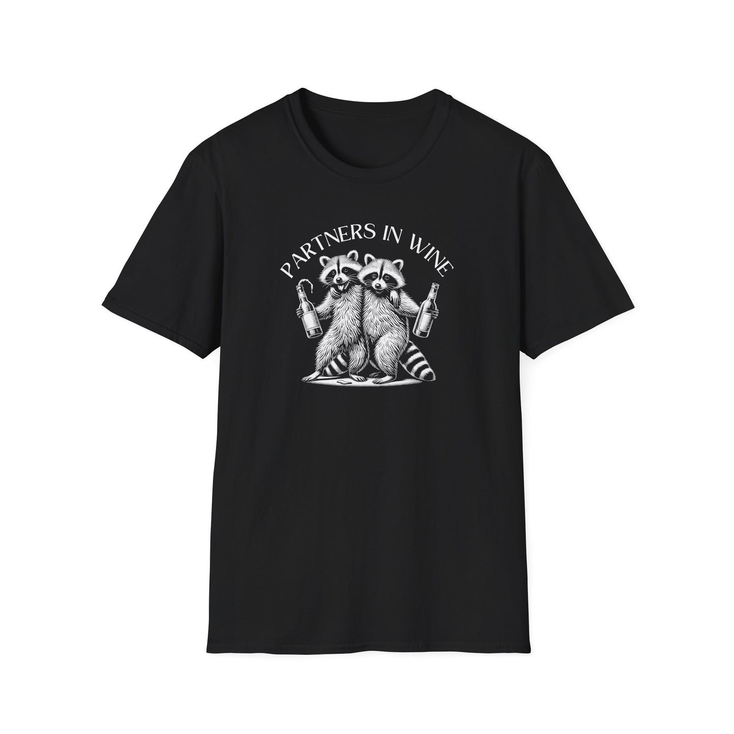 Partners In Wine Raccoon T-Shirt, Raccoon Lover Shirt, Trash Panda Tee, Wine Shirt, Animal Graphic Tee, Best Friend Gift