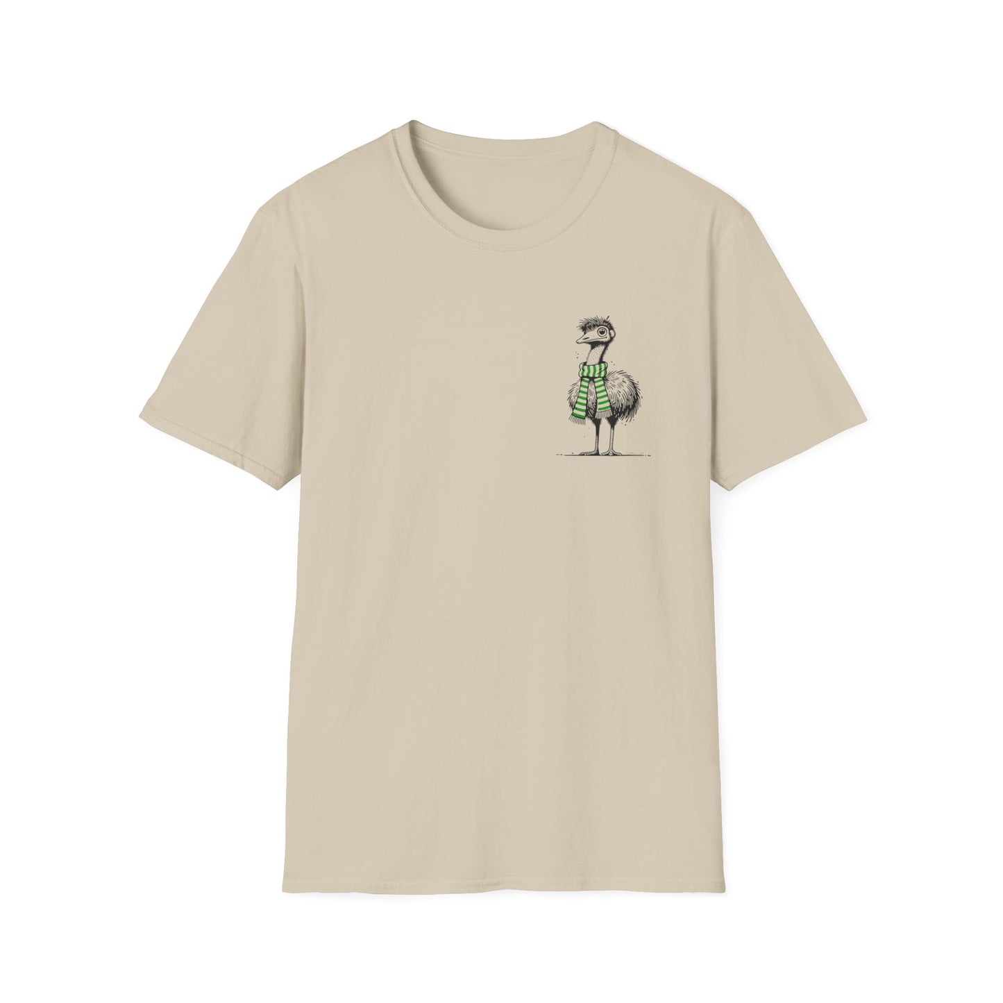 Emu T-Shirt – Whimsical Emu Wearing a Scarf Funny Australian Wildlife Tee
