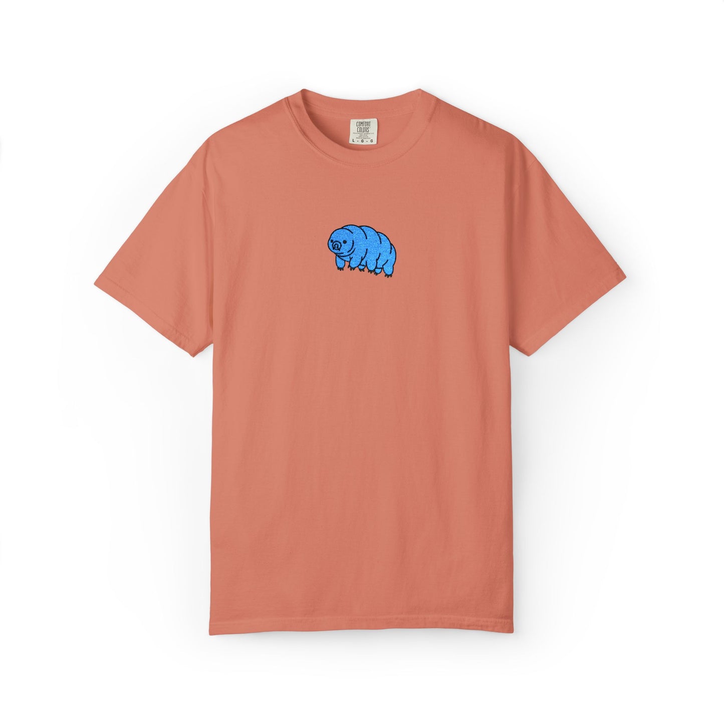 Tardigrade Embroidered Comfort Colors T-Shirt, Cute Water Bear Shirt, Science Nerd Tee, Biology Gift, Microbiology Embroidered Shirt