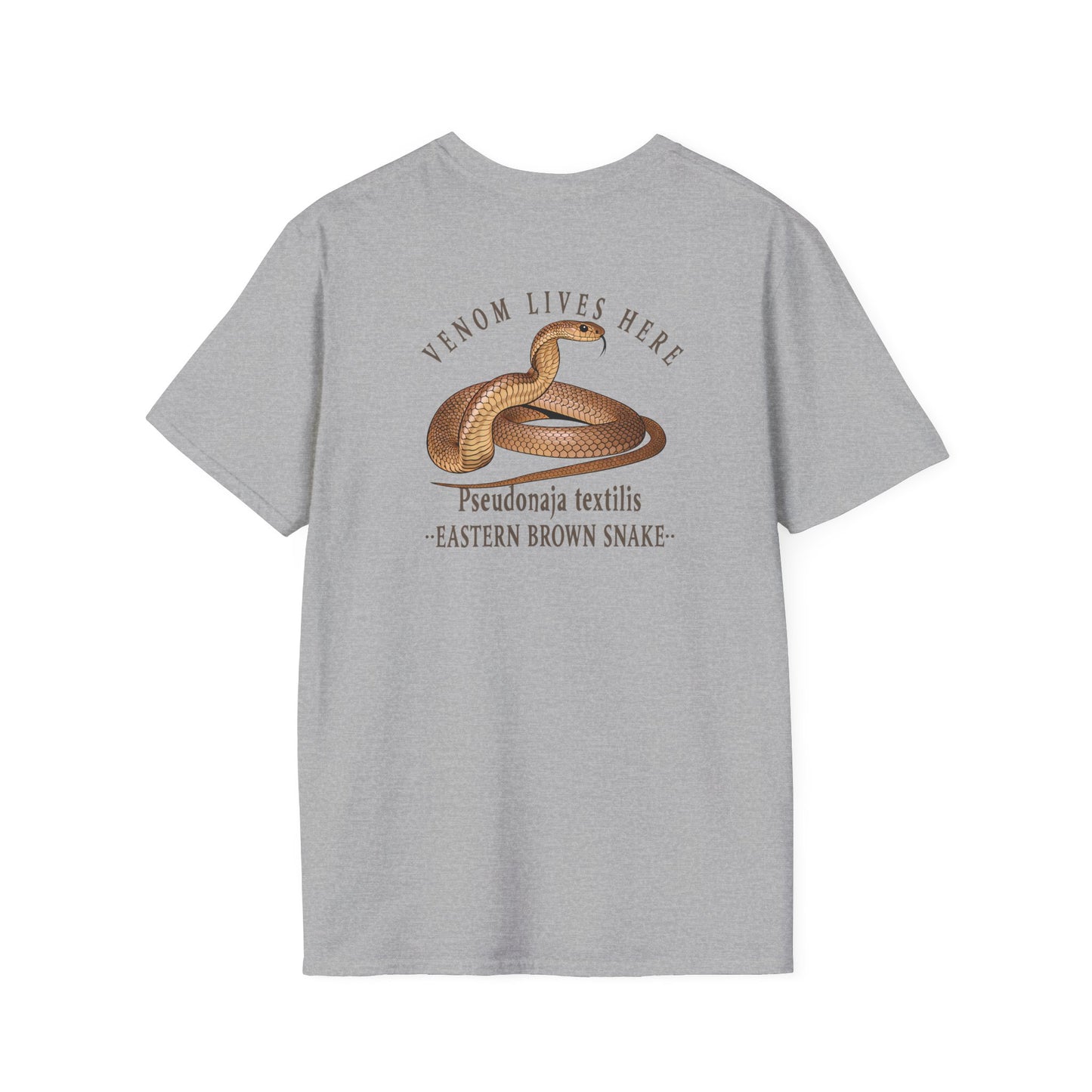 Eastern Brown Snake T-Shirt, Venom Lives Here Shirt, Double Sided Snake Tee, Australian Reptile Shirt, Snake Lover Gift, Herping Tee