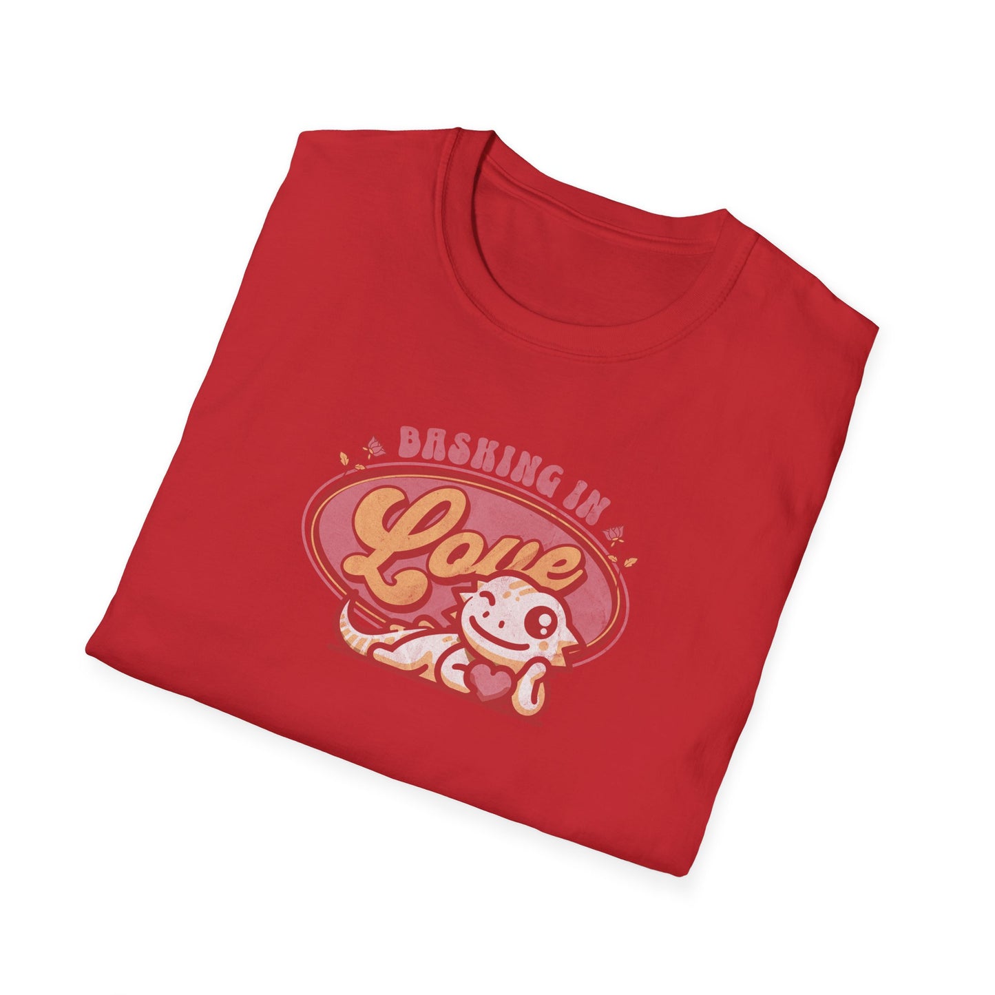 Bearded Dragon Valentine T-Shirt, Basking In Love Shirt, Beardie Lover Gift, Reptile Valentine Tee, Lizard Mom Dad Shirt