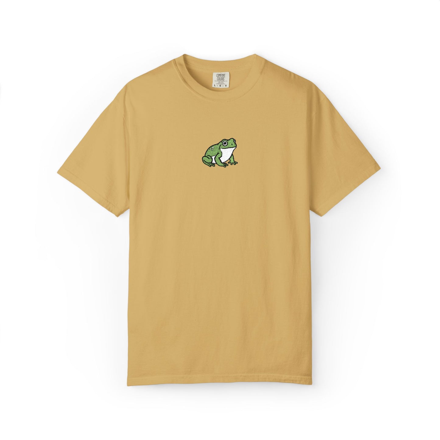 Green Tree Frog Embroidered Comfort Colors T-Shirt, Cute Frog Shirt, Amphibian Lover Tee, Frog Lover Gift, Biology Embroidered Shirt