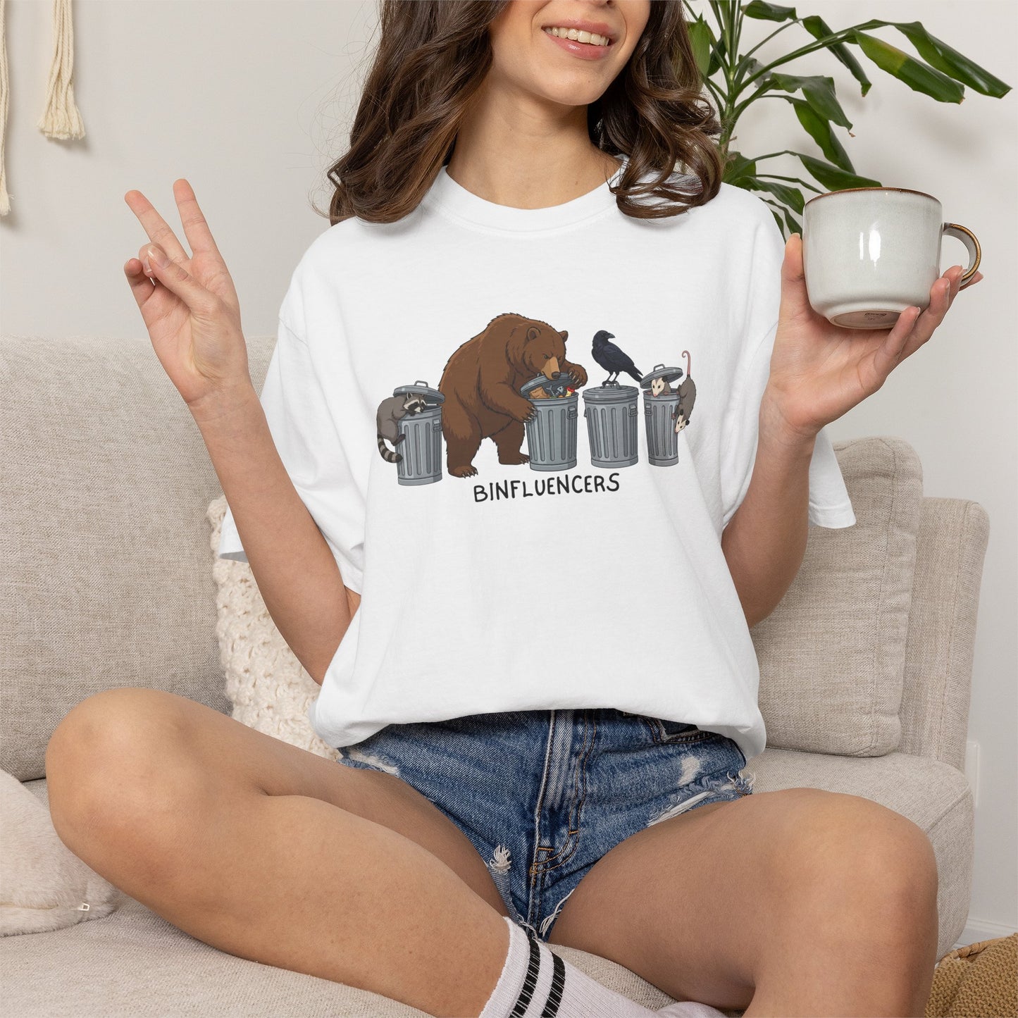 Binfluencers Shirt, Funny Animal T Shirt, Comfort Colors Dumpster Animal Tee, Raccoon Bear Opossum Crow Shirt, Urban Wildlife Graphic Tee