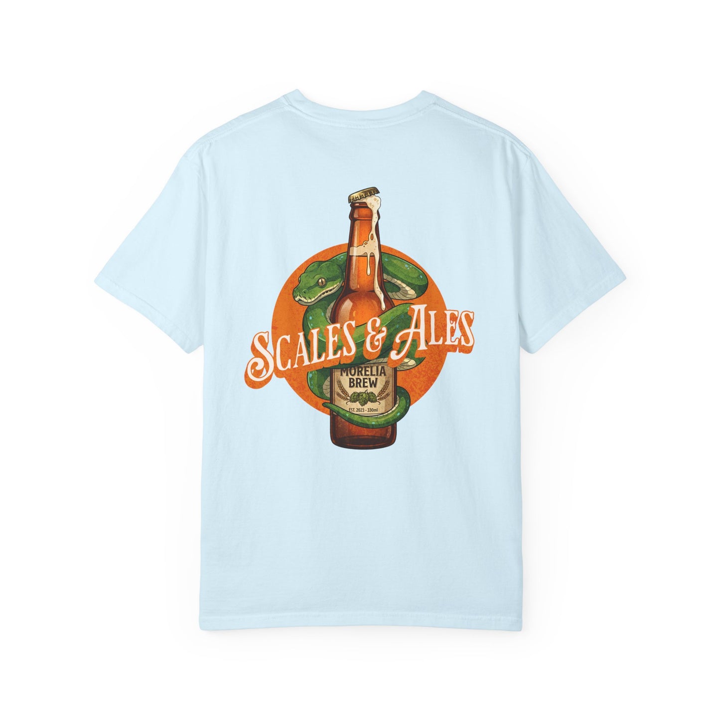 Scales and Ales Shirt, Green Tree Python Comfort Colors Tee, Snake Beer Shirt, Reptile Lover Gift, Double Sided Graphic T Shirt, Beer Lover
