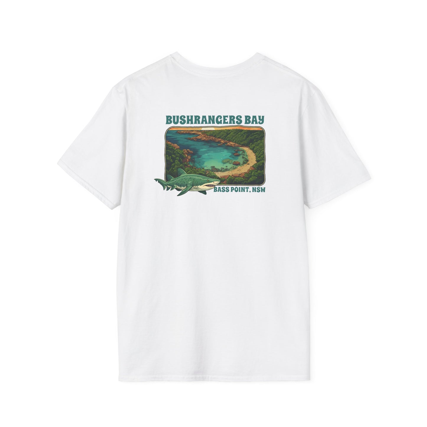 Grey Nurse Shark T-Shirt, Bushrangers Bay Shirt, Bass Point NSW Tee, Australian Coastal Wildlife Shirt, Shark Lover Gift, Back Print Tee