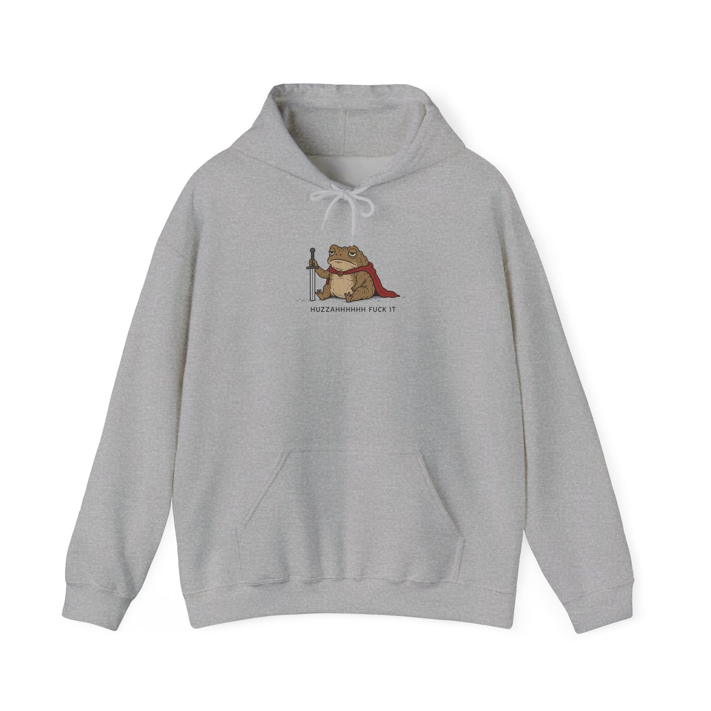 Huzzah Toad Hoodie, Funny Frog Hoodie, Medieval Frog Hoodie, Knight Frog Hoodie, Meme Hoodie, Goblincore Hoodie, Fantasy Animal Sweatshirt