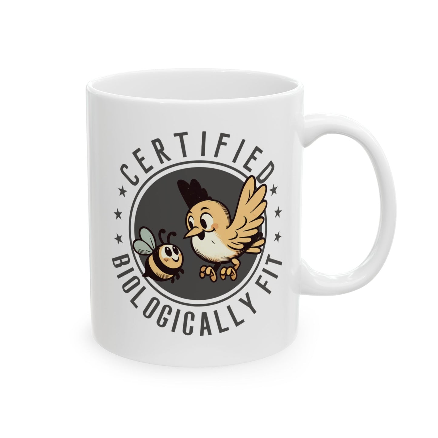 Certified Biologically Fit Ceramic Mug, Birds And The Bees, Perfect Gift For New Parents, Biology Fans, Mother's Day, Father's Day