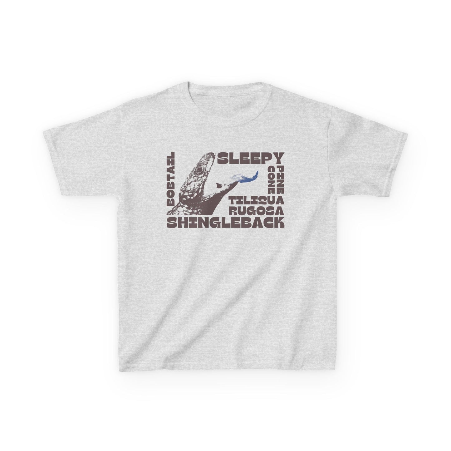 Kids Shingleback Lizard T-Shirt | Sleepy Lizard Bobtail Blue-Tongue Tee | Aussie Reptile Gift for Kids