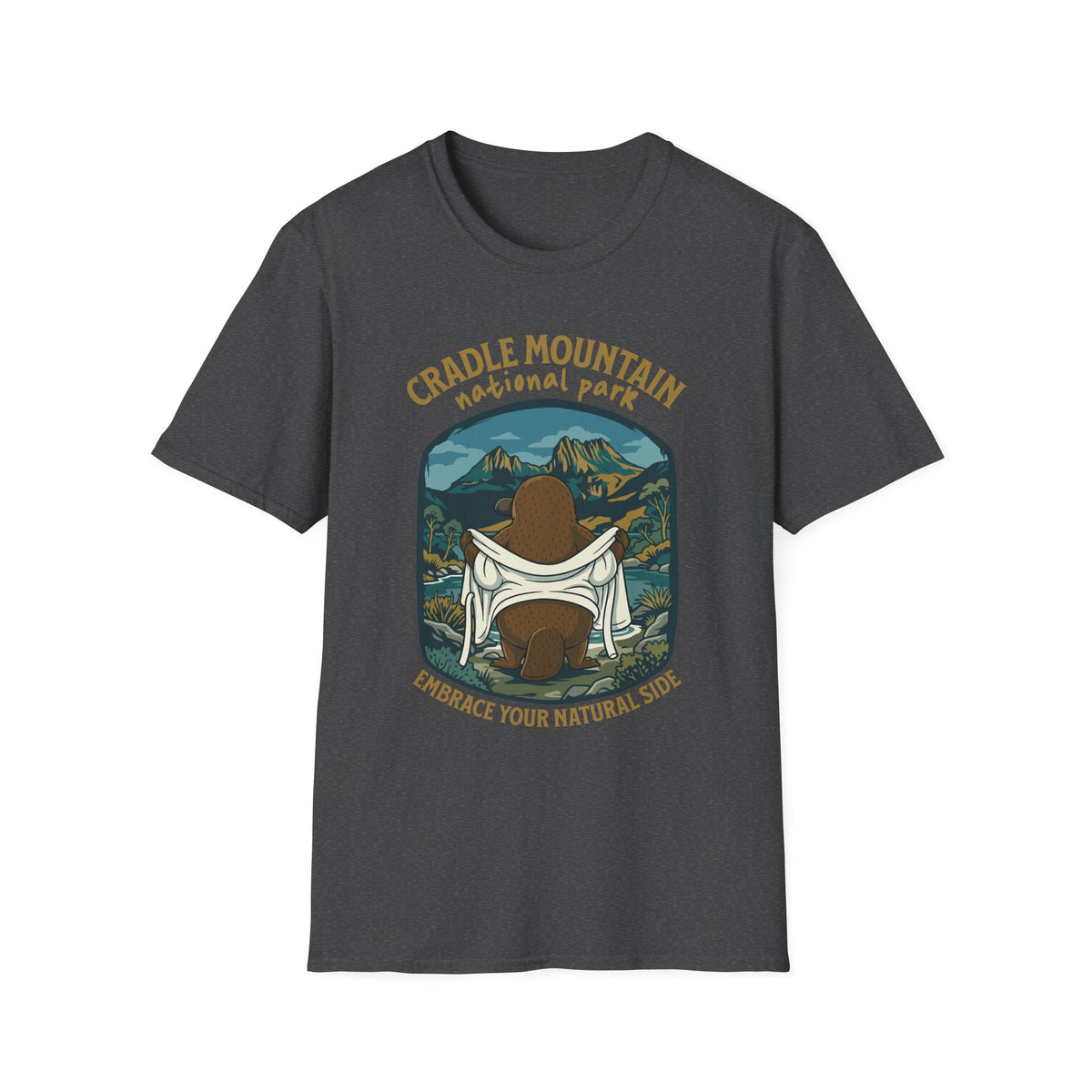 Cradle Mountain National Park T-Shirt, Platypus Hiking Shirt, Tasmania Wildlife Tee, Australian Hiking Gift, Nature Lover Shirt
