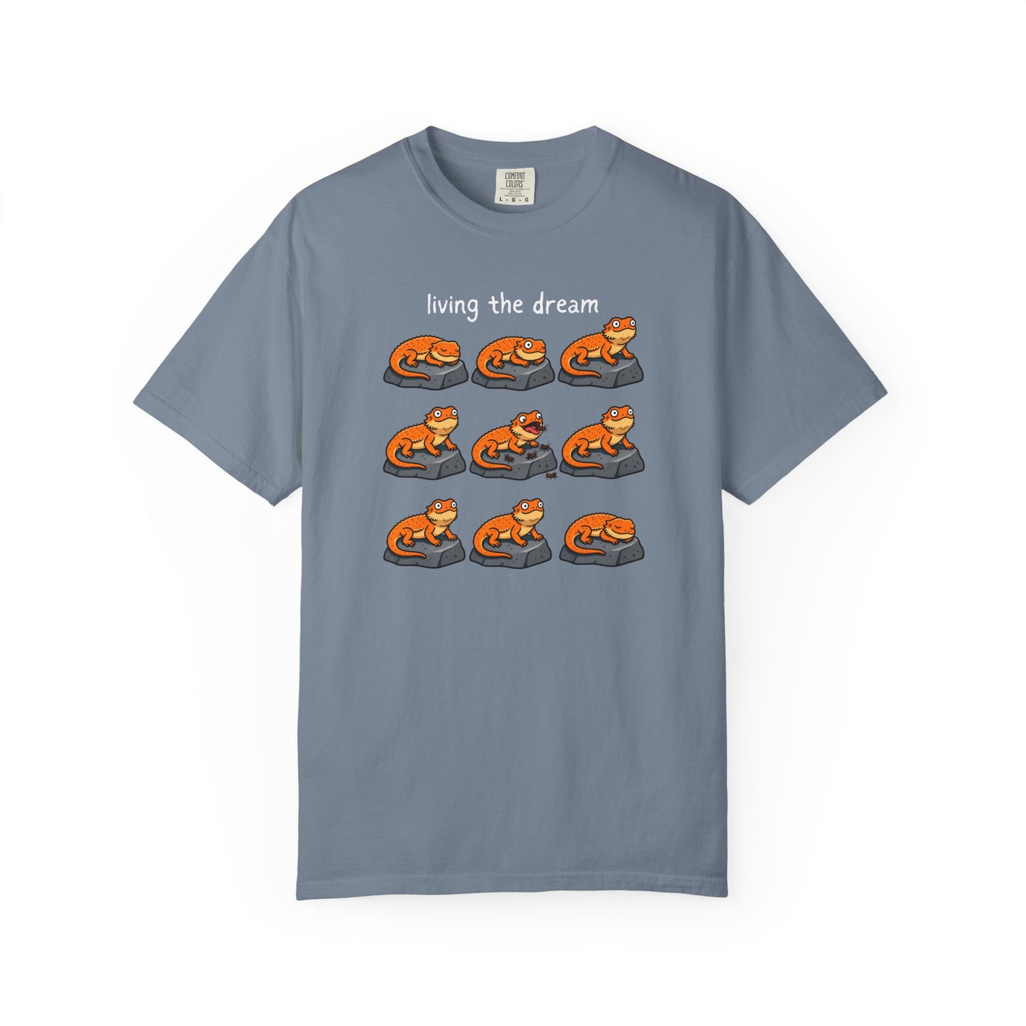 Bearded Dragon Living the Dream Shirt, Comfort Colors Reptile Tee, Funny Bearded Dragon T Shirt, Lizard Lover Gift, Beardie Owner Shirt