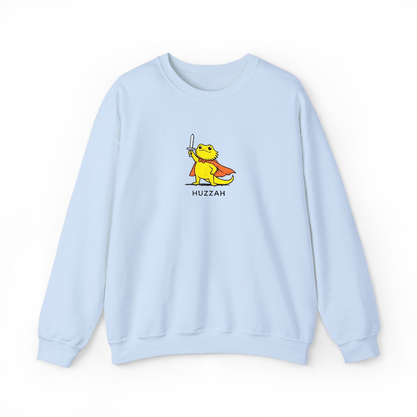 Bearded Dragon Embroidered Sweatshirt Huzzah Lizard Sweatshirt Cute Reptile Jumper Funny Herpetology Gift Cozy Animal Crewneck